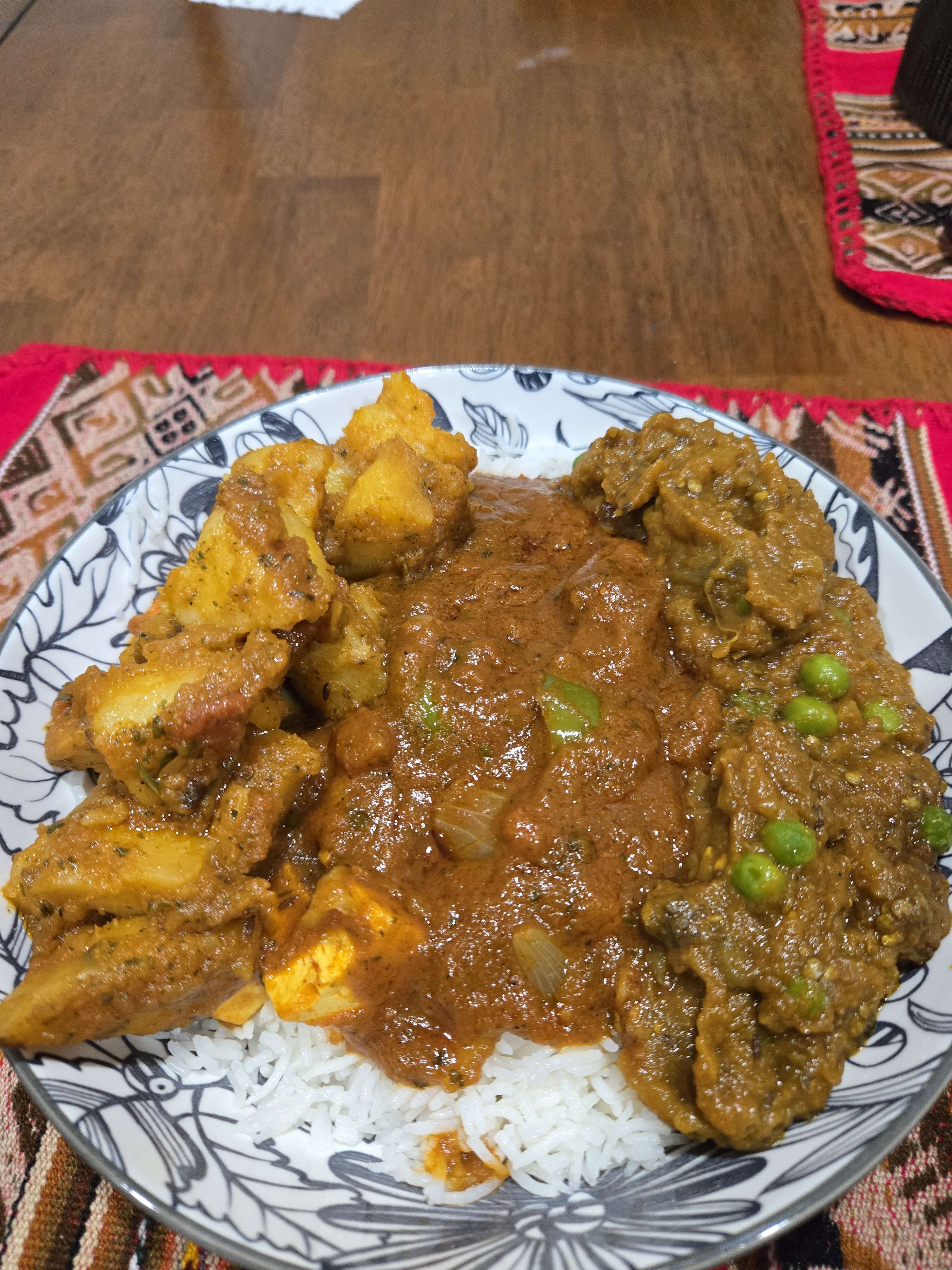 Curry rice and potatoes