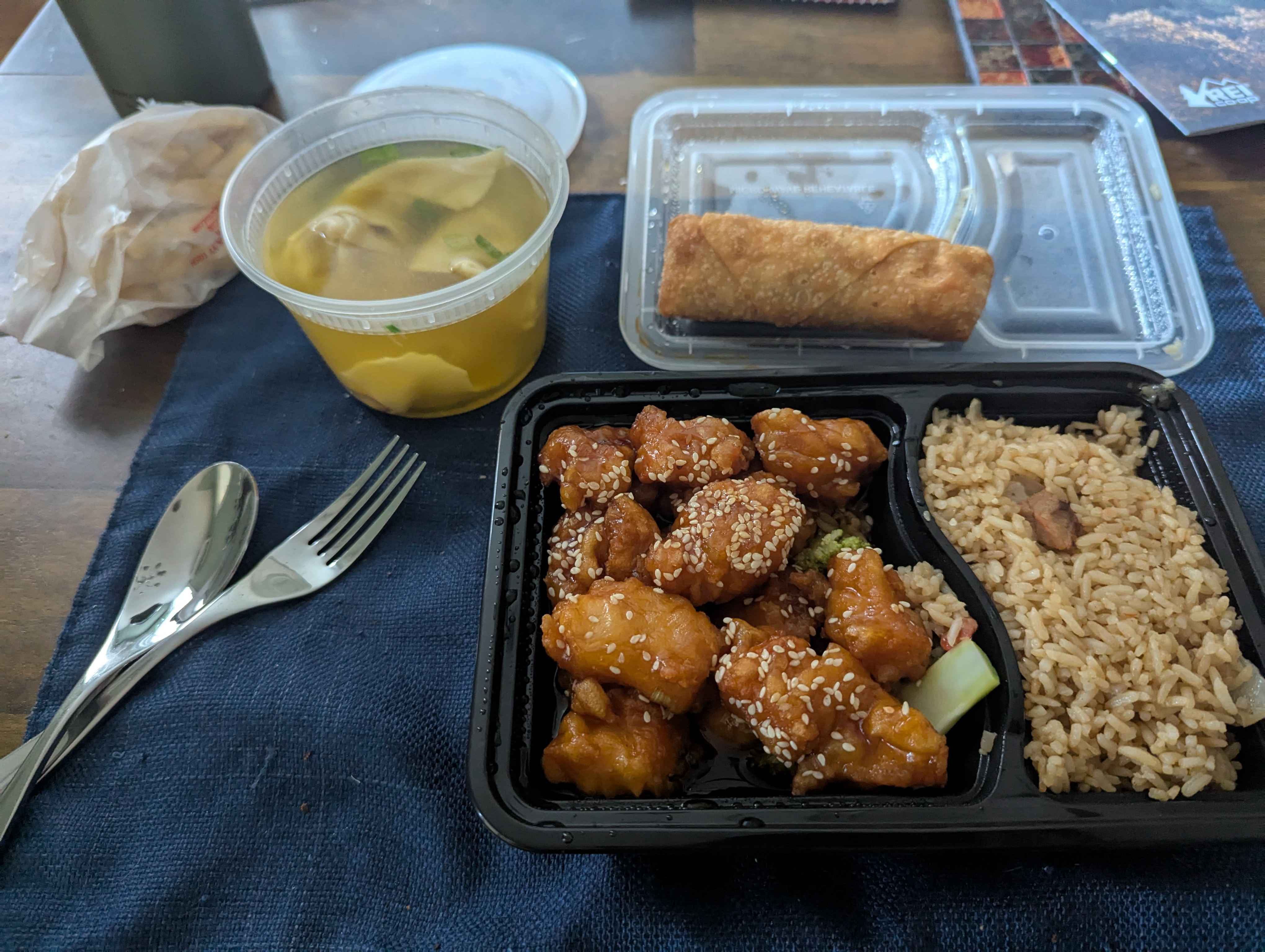 Sesame chicken with rice