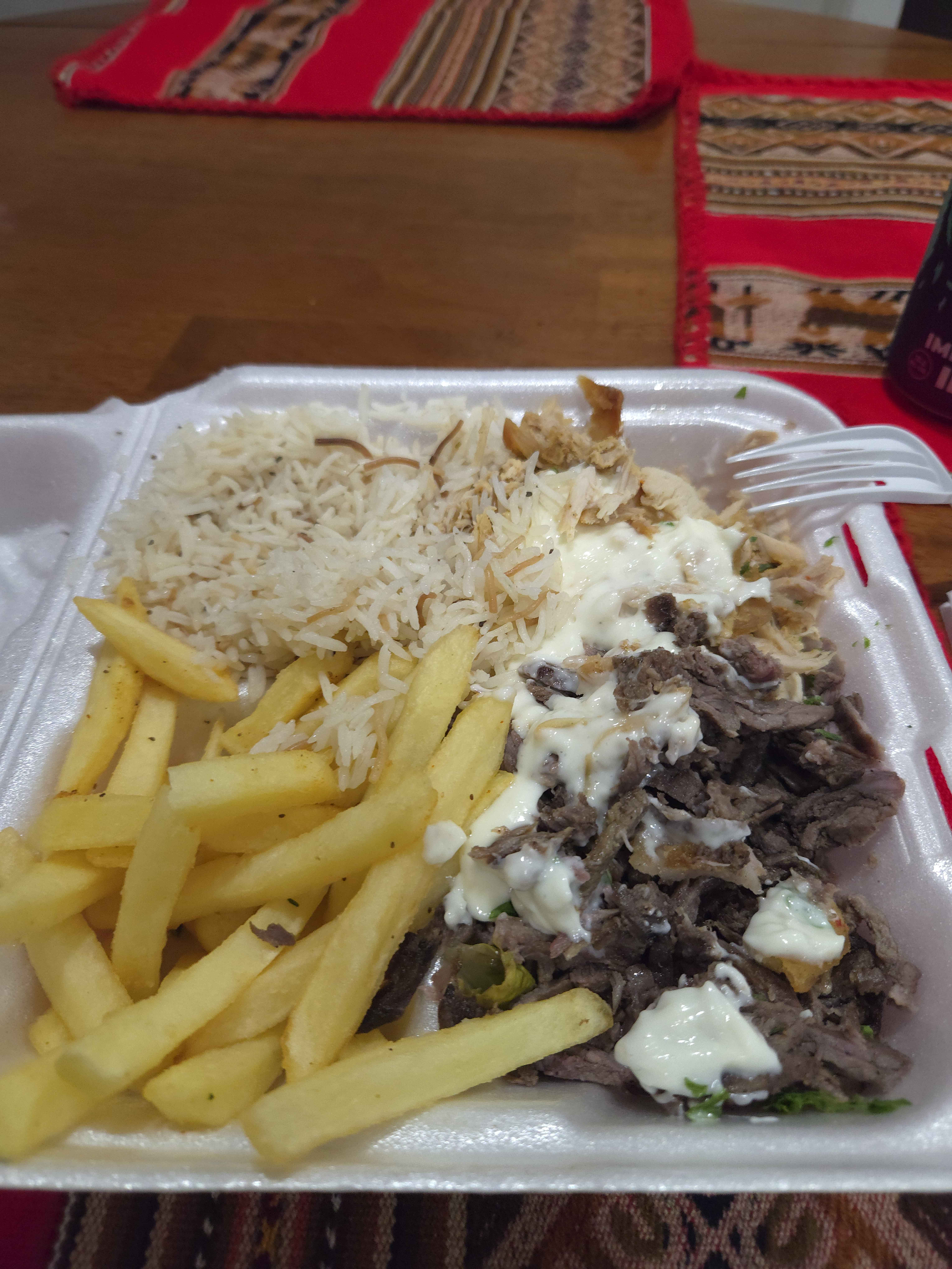 Beef shawarma platter