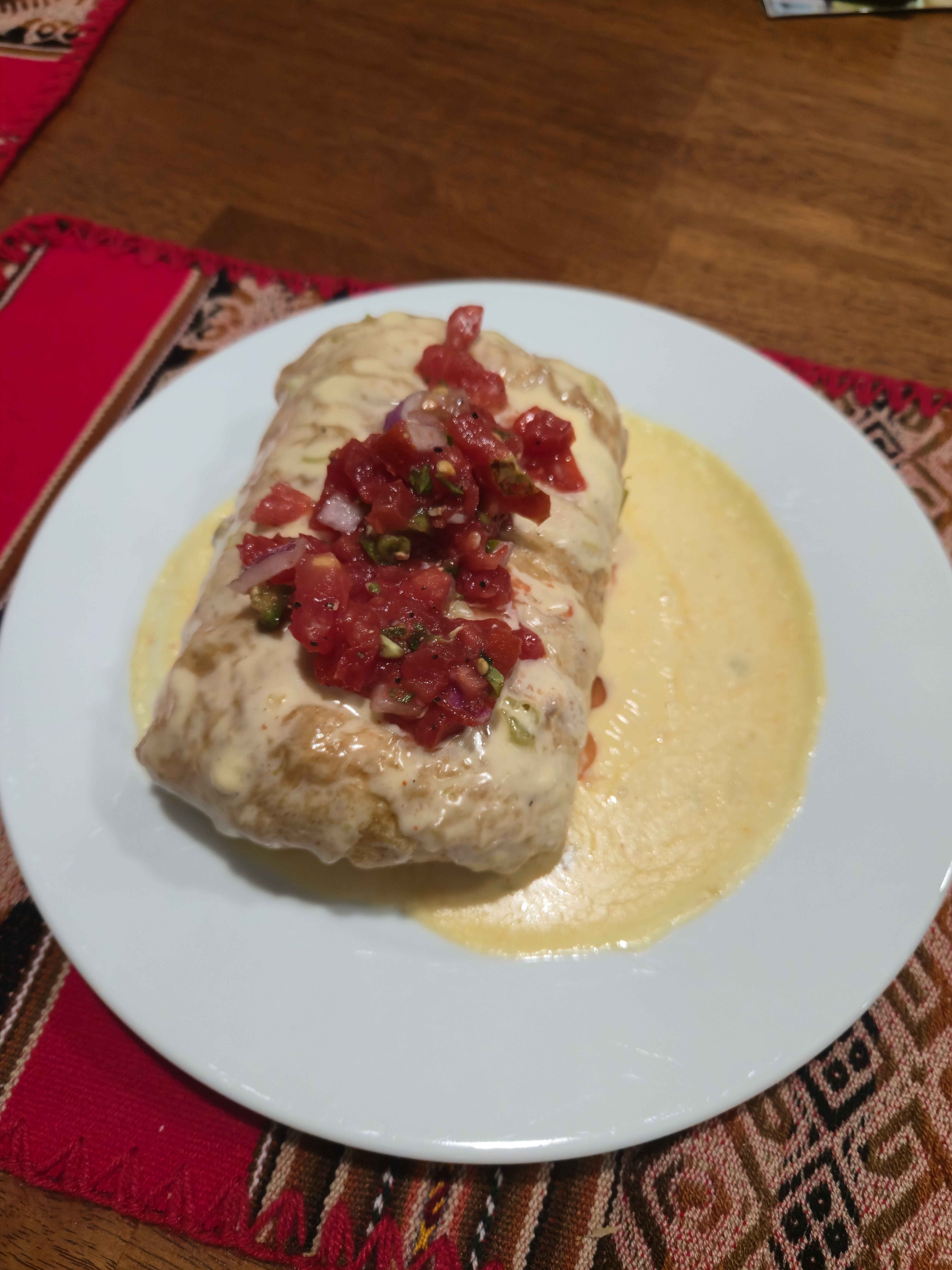 Burrito with salsa