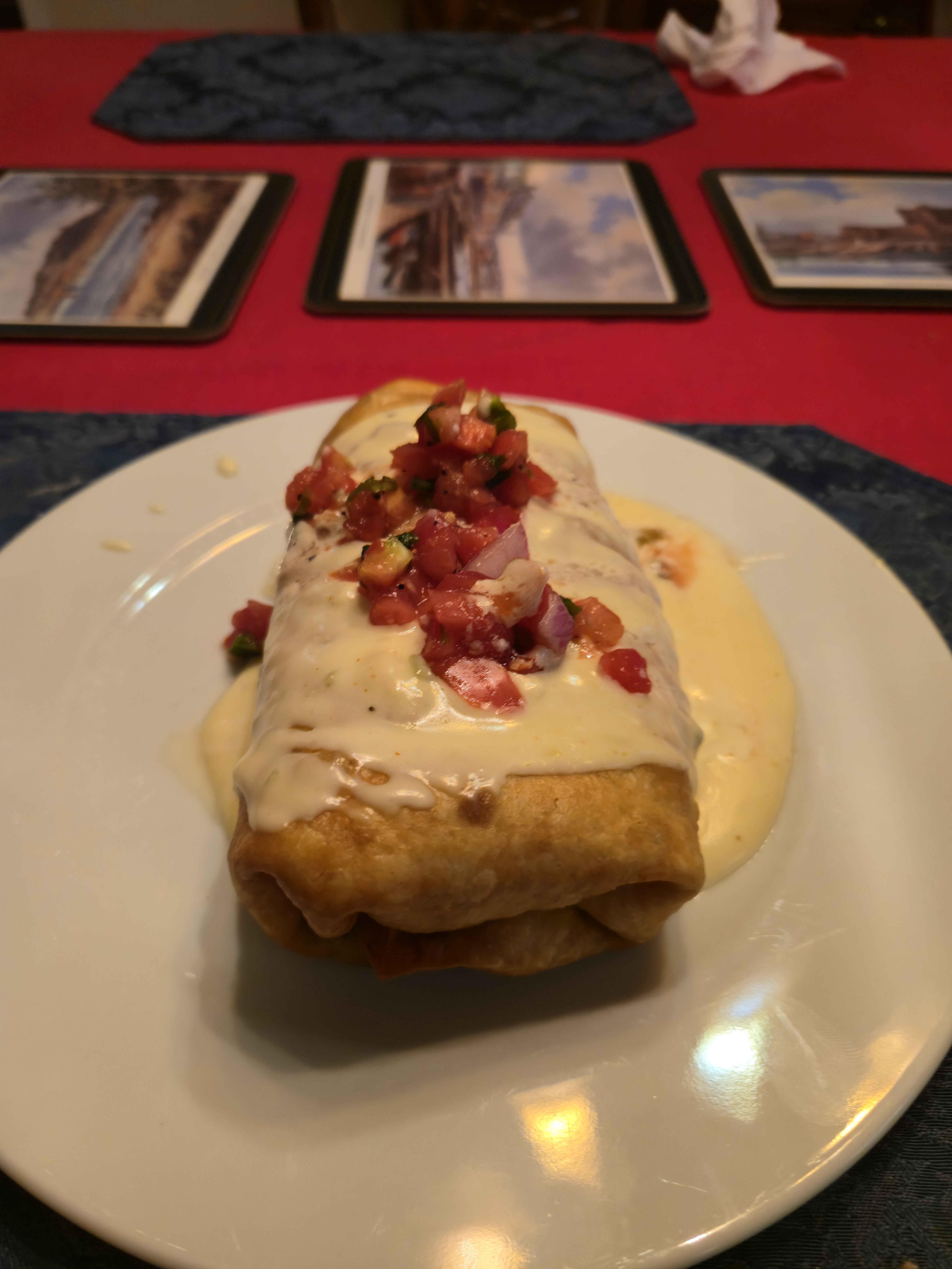 Burrito with cheese sauce