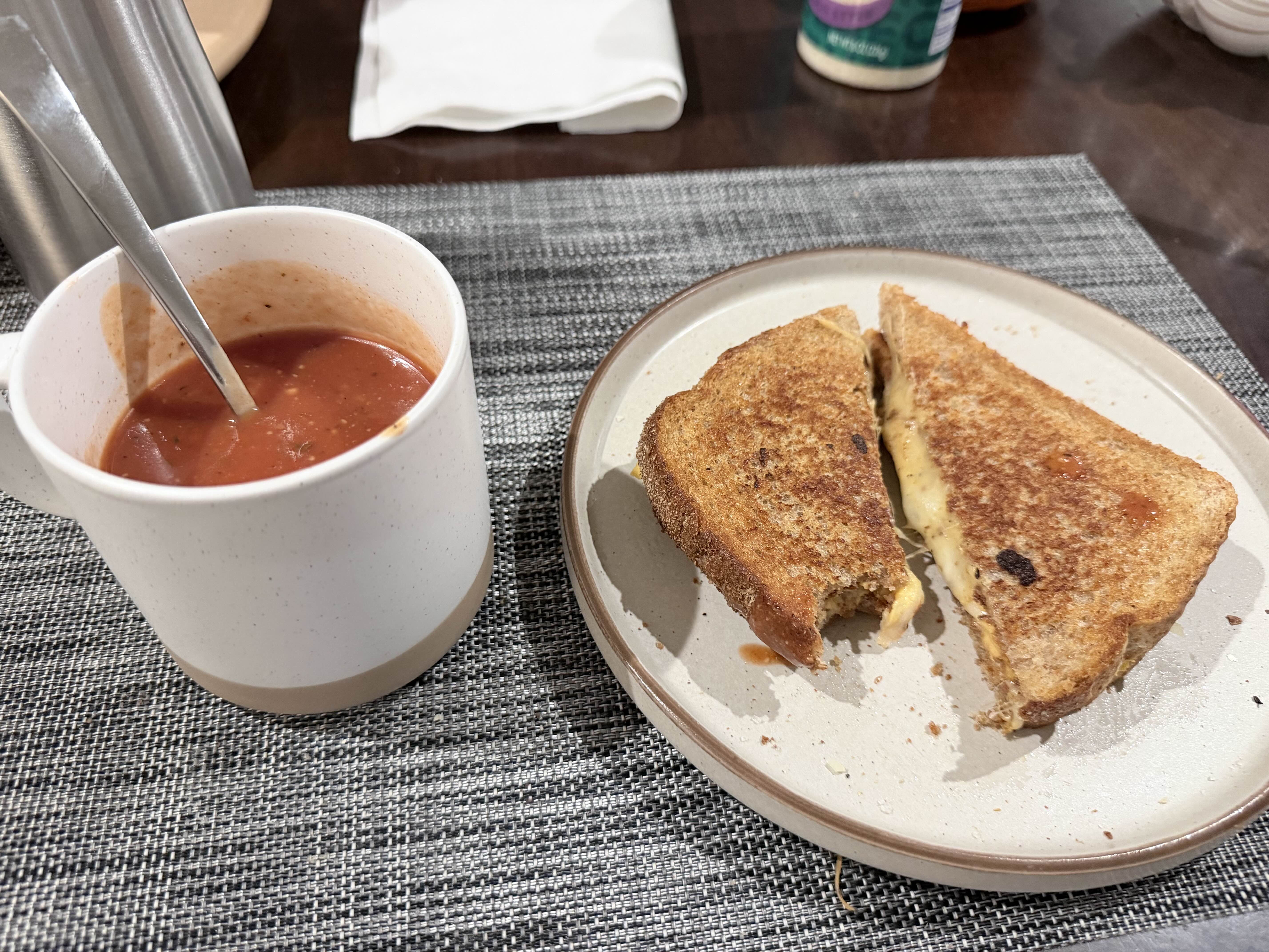 Grilled cheese and tomato soup