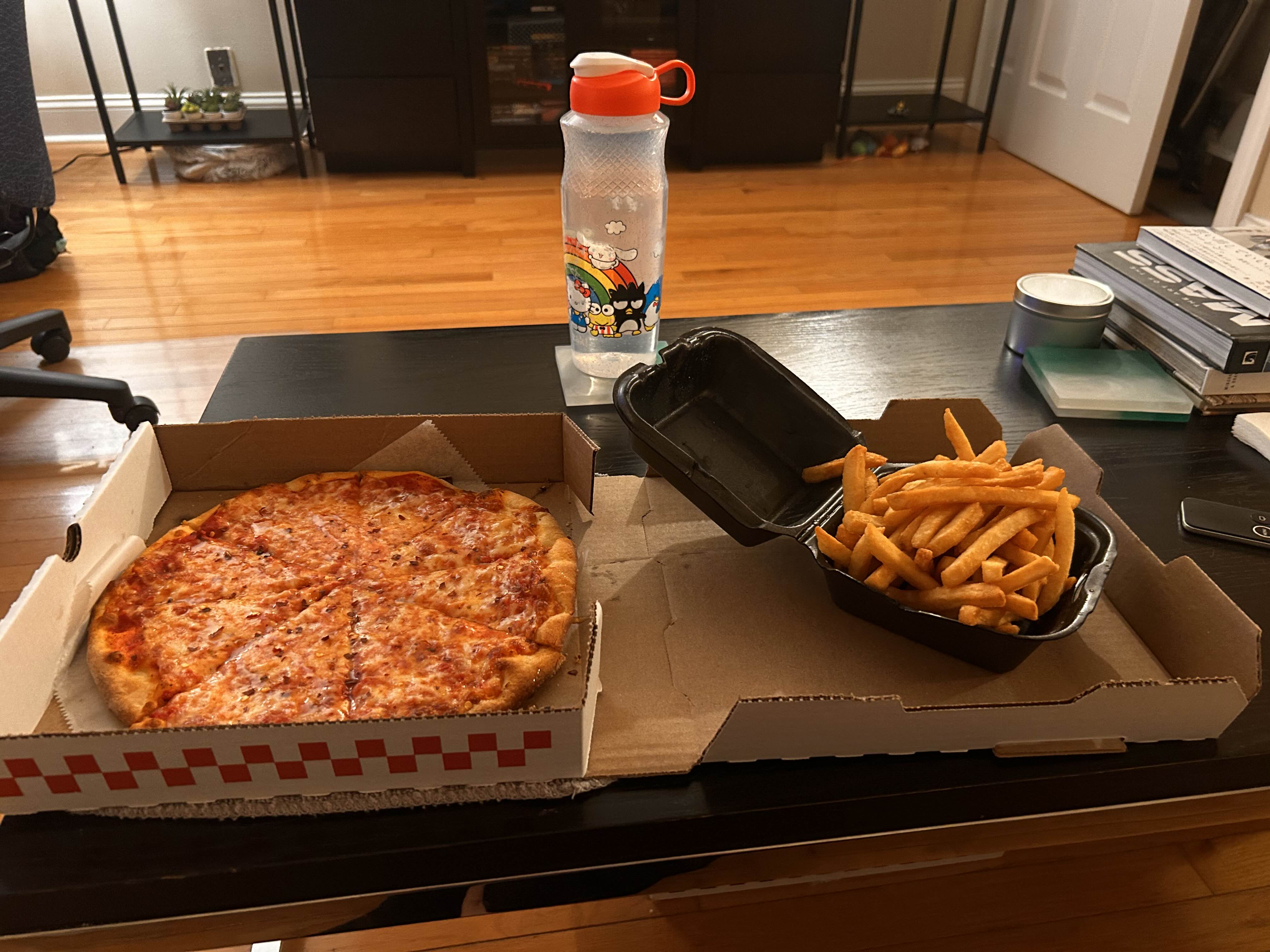 pizza and fries