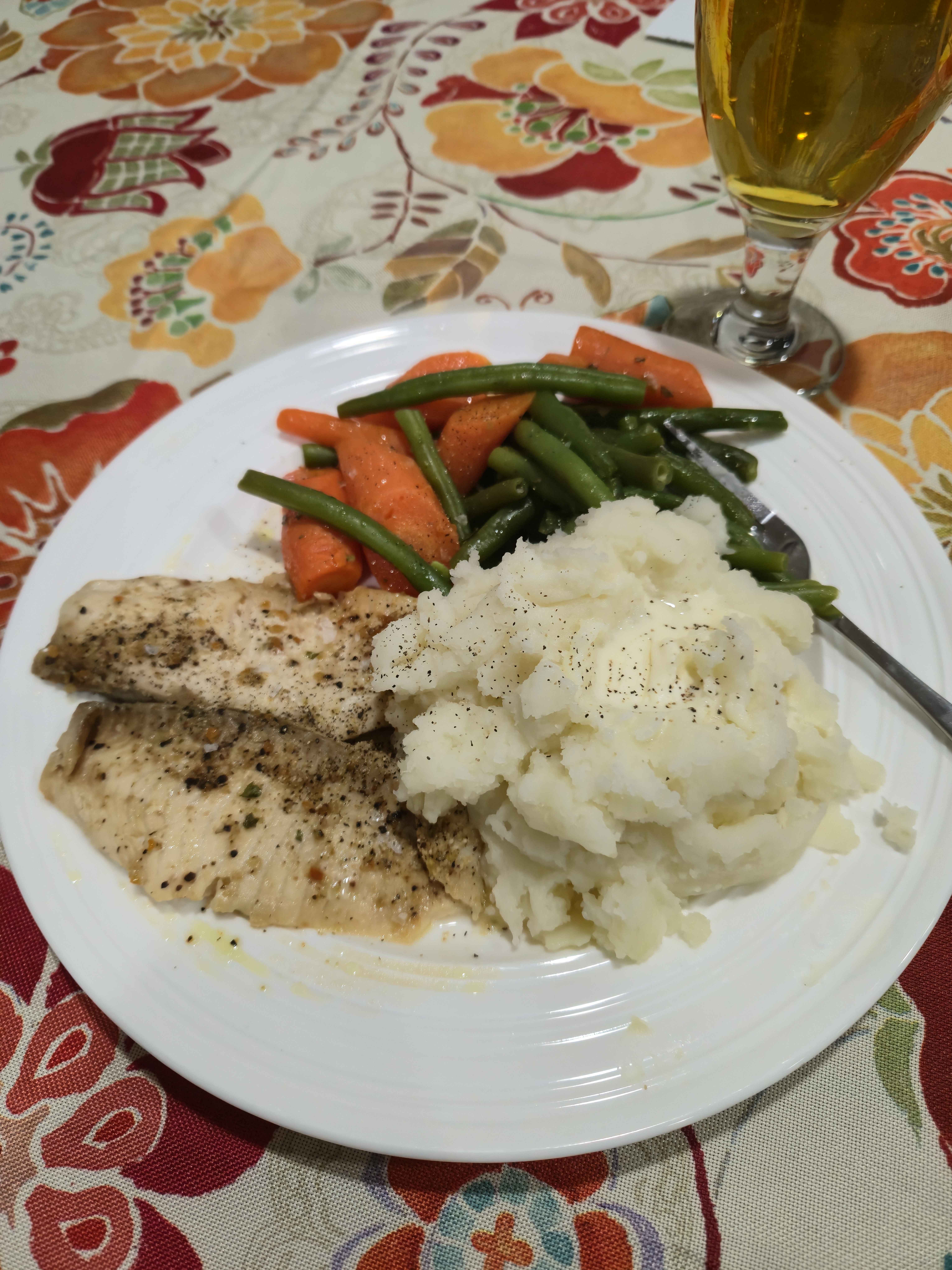 Grilled fish with vegetables