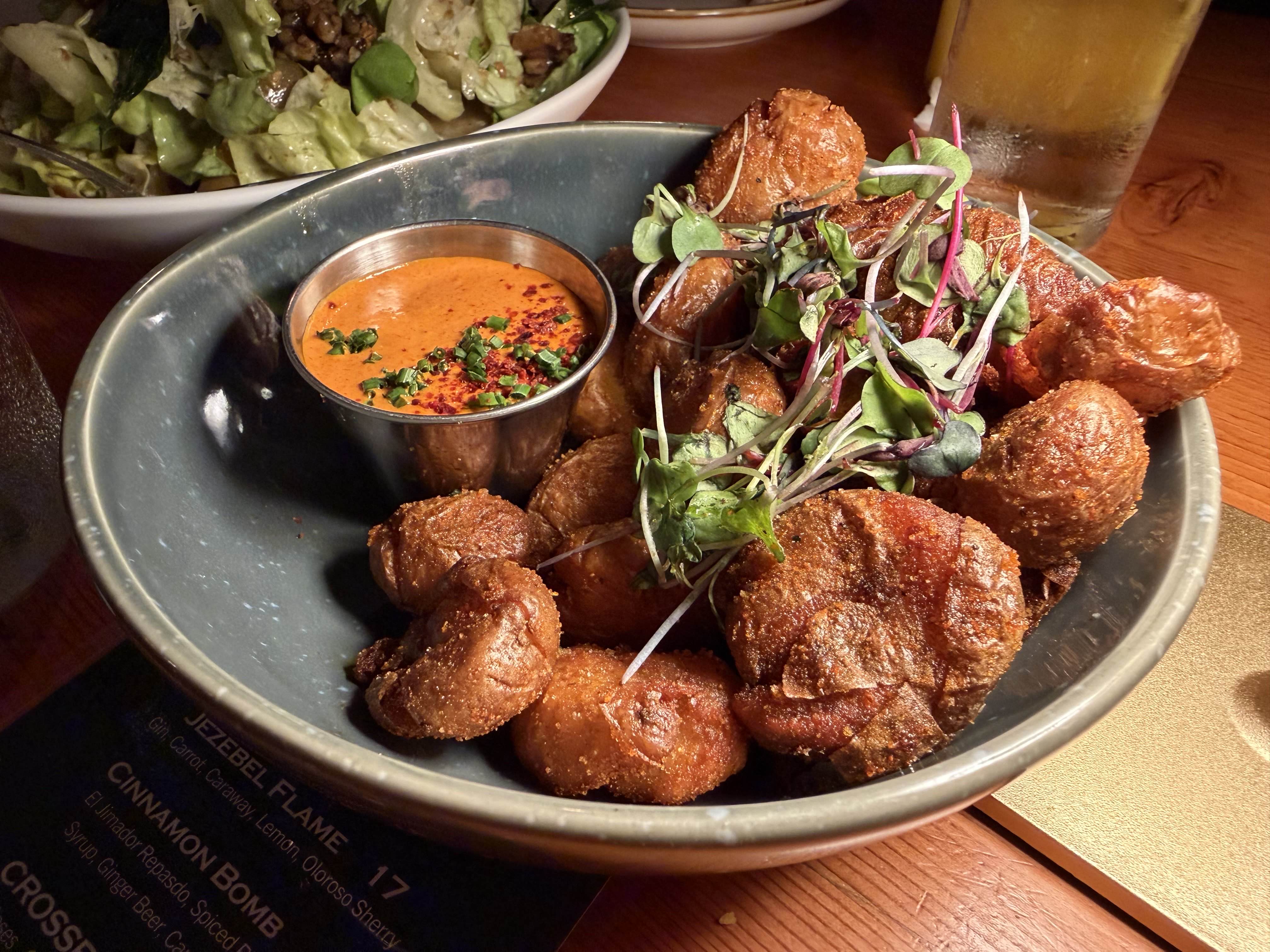 bourbon potatoes w pimento aioli