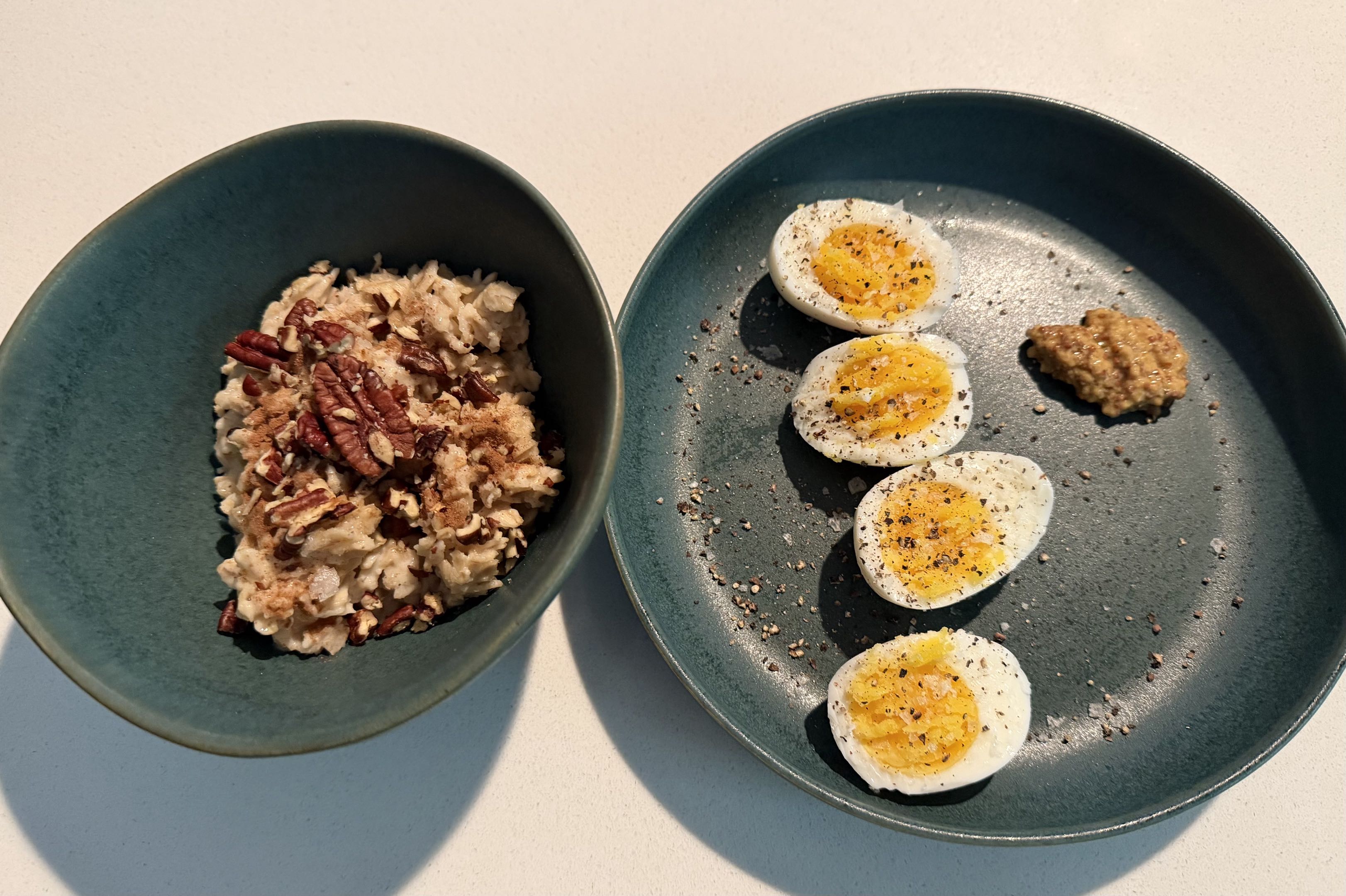 Oatmeal and soft boiled eggs