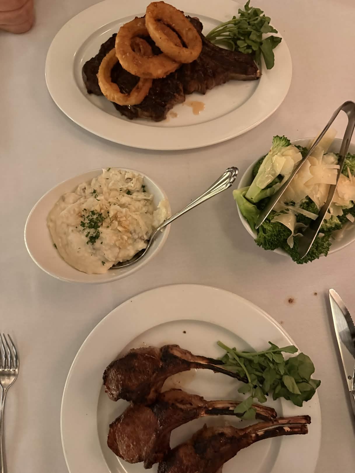 Lamb chops onion rings coleslaw (3)