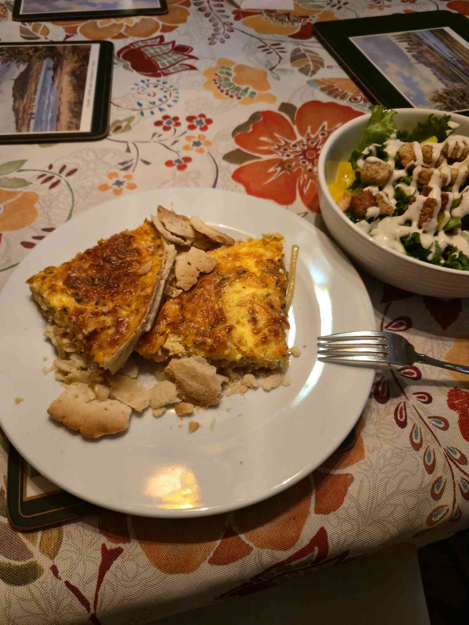Quiche with salad