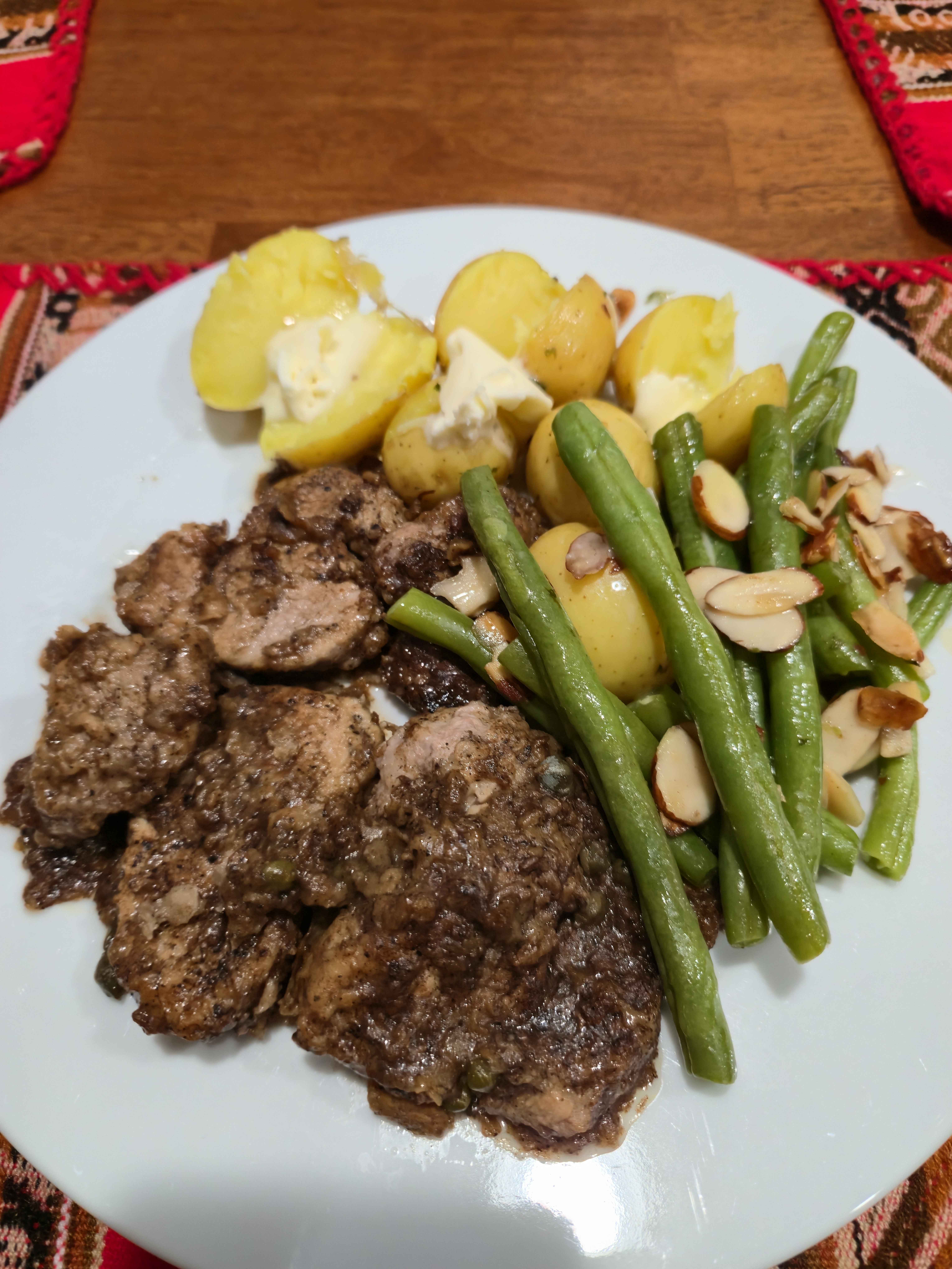 Pork chops green beans potatoes