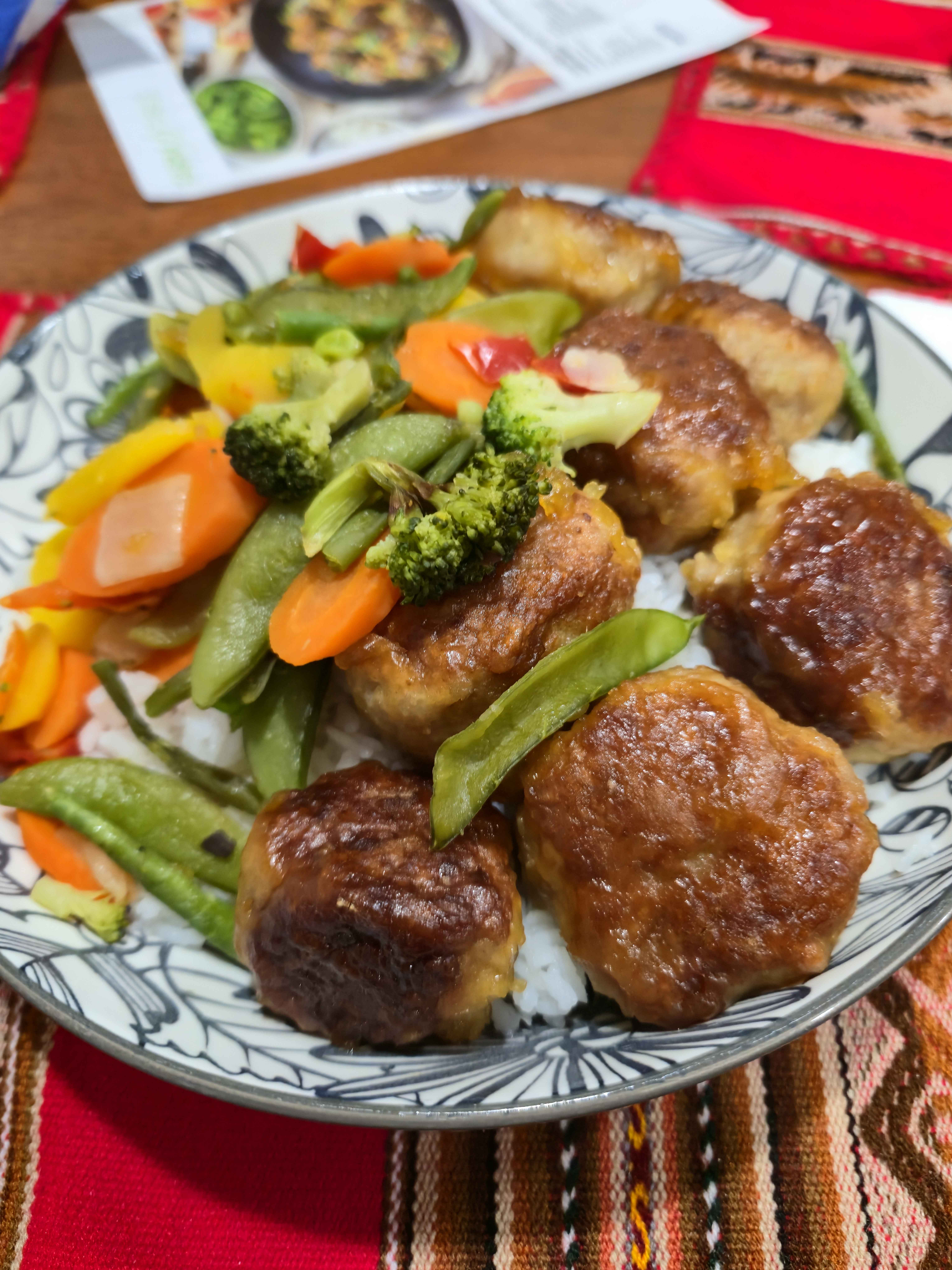 meatballs and vegetables