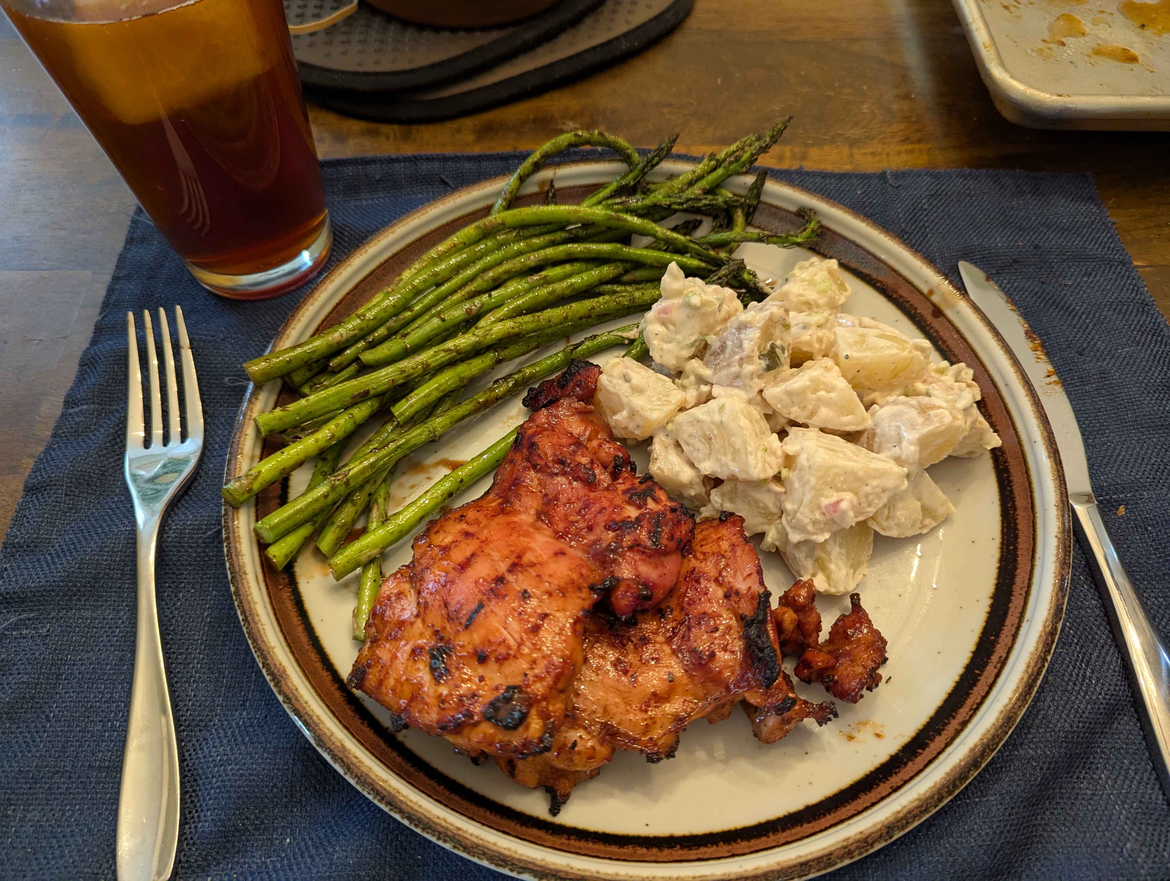 grilled chicken asparagus potato salad