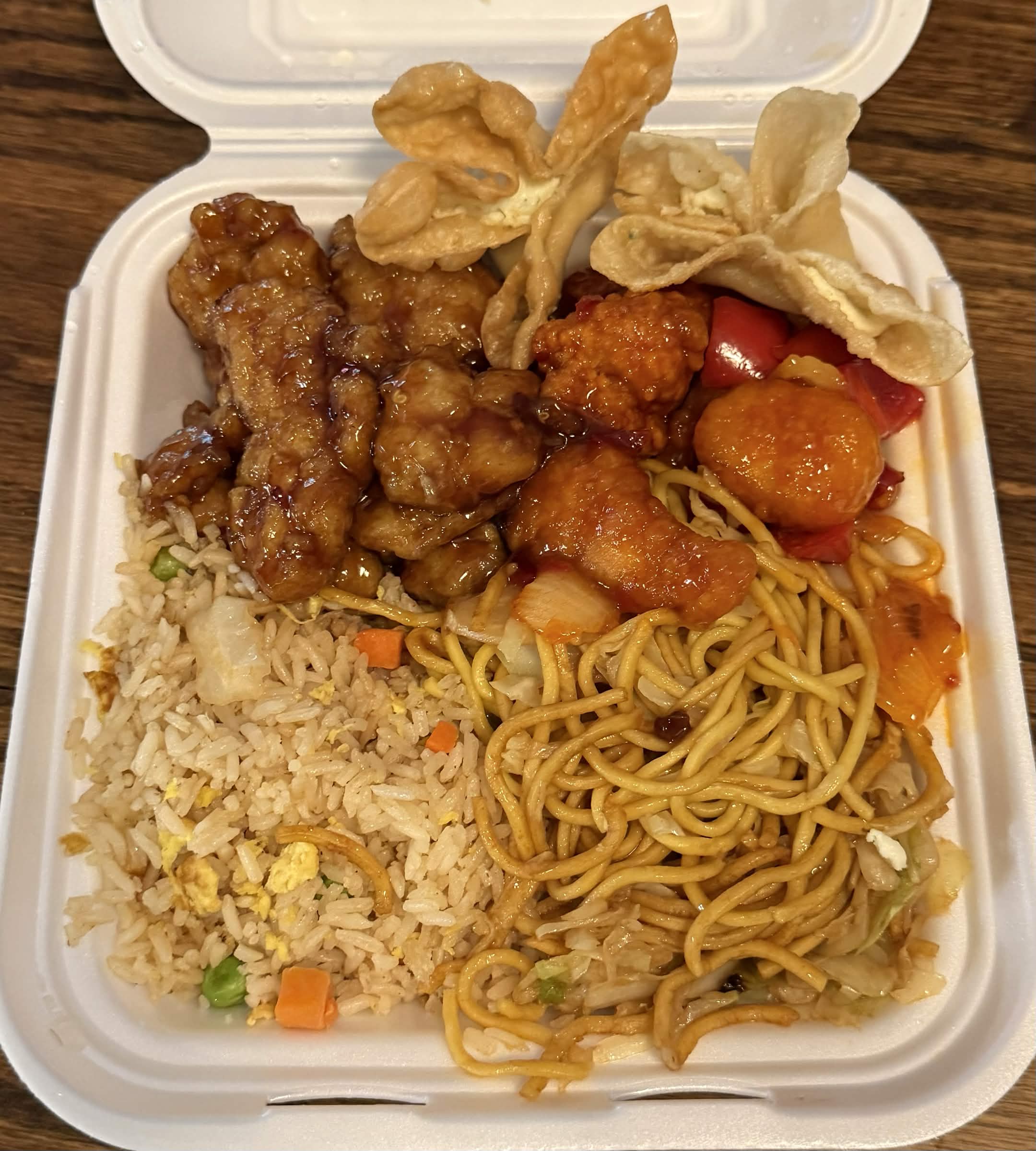 Chinese takeout platter