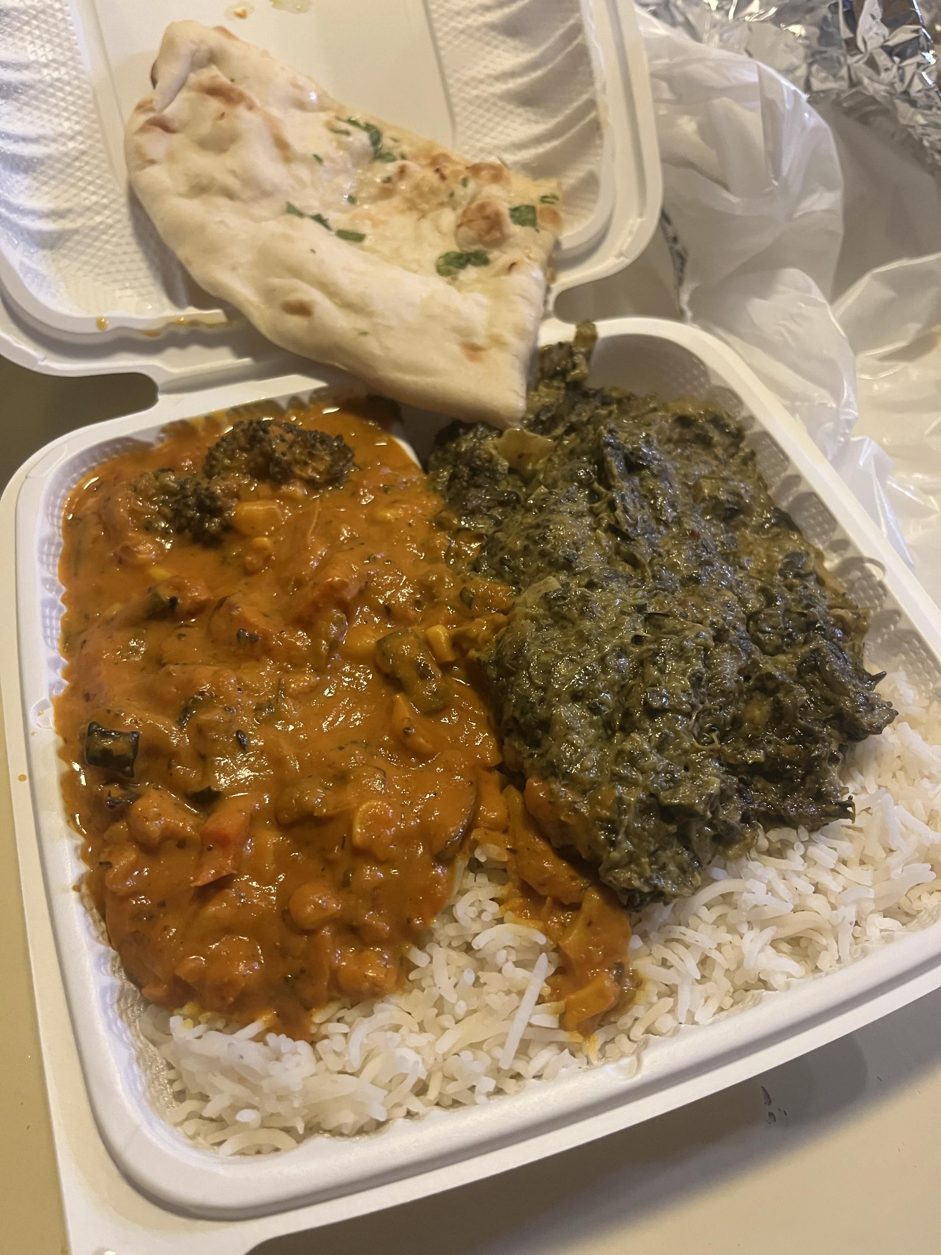 dal makhani and saag paneer