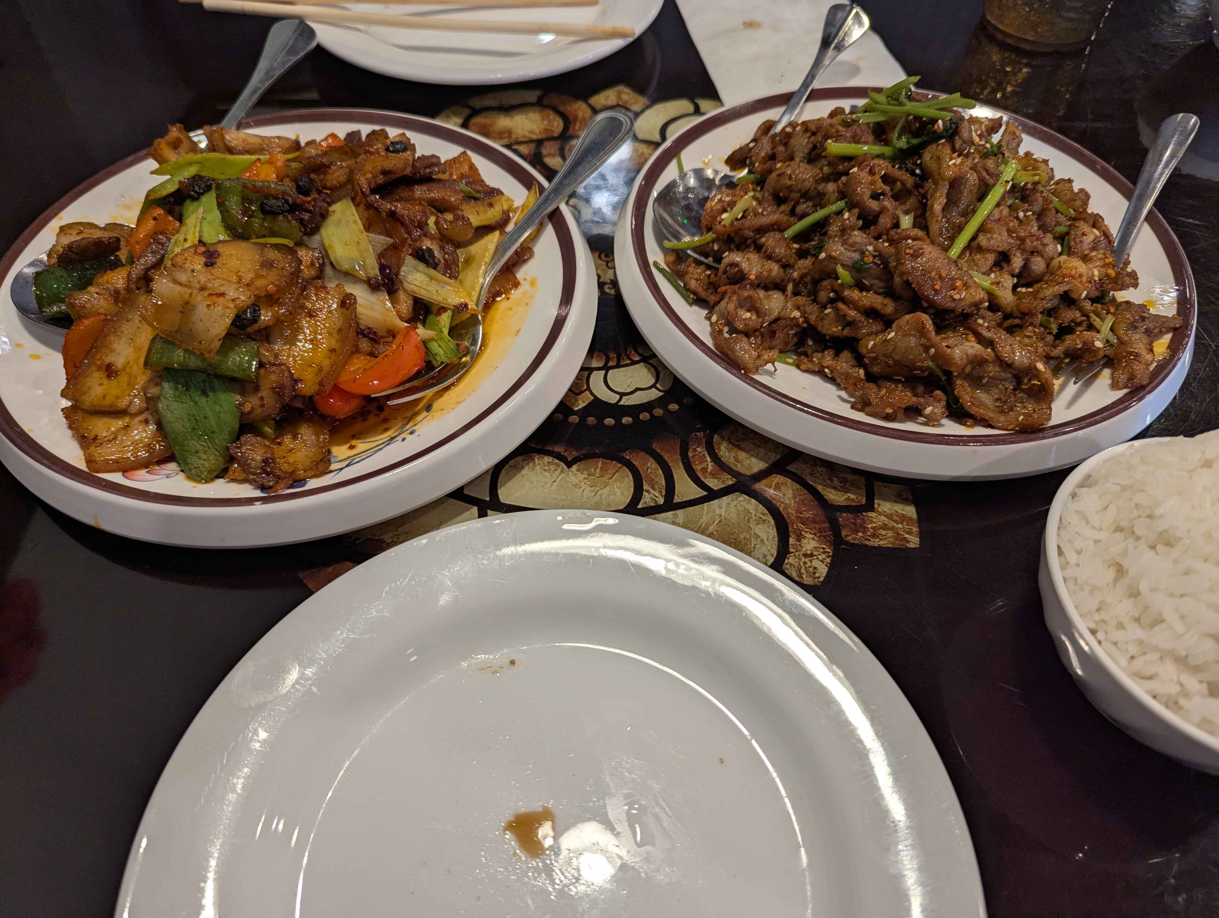 Stir fry vegetables and beef