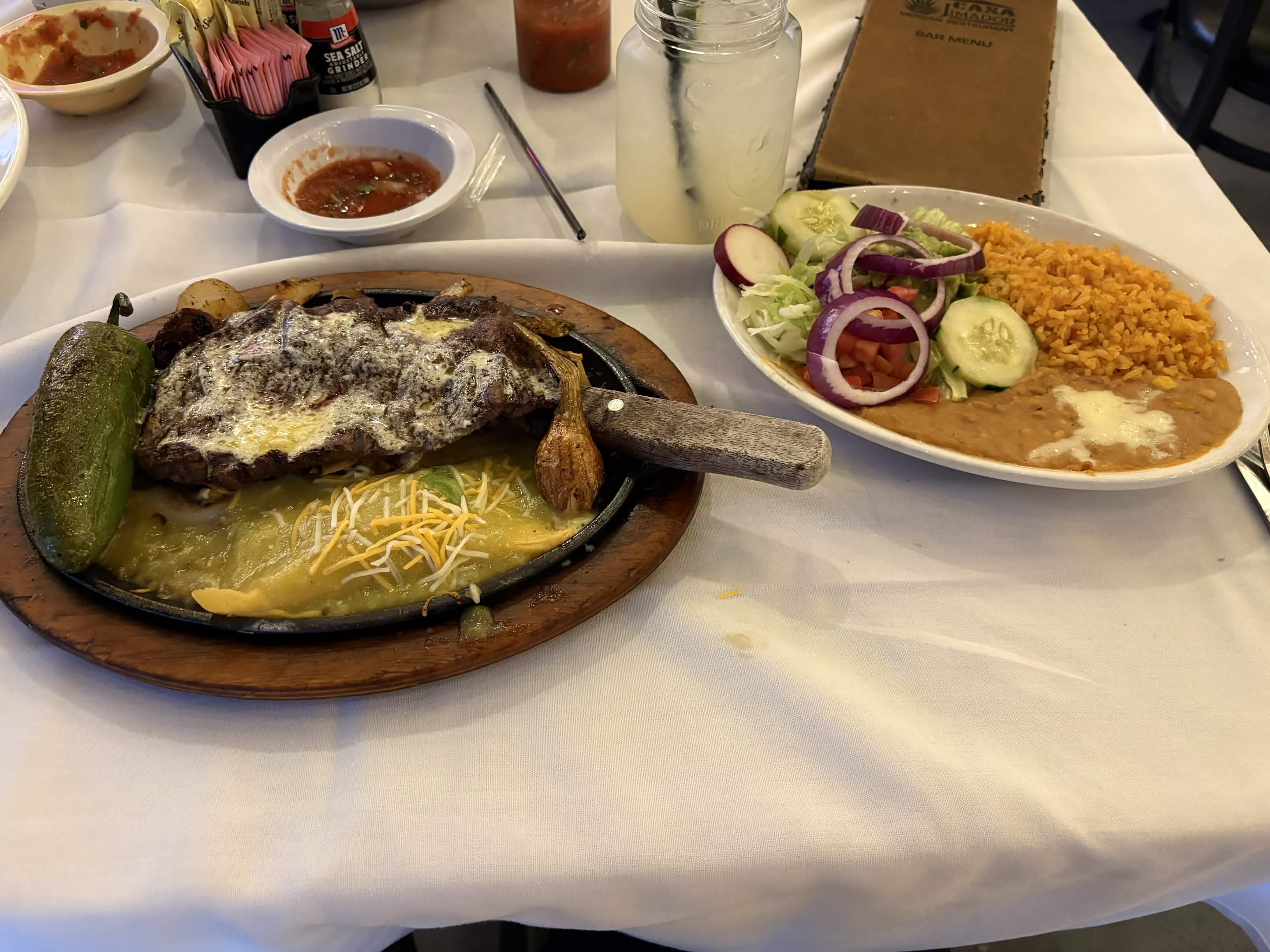 Fajitas with rice and beans