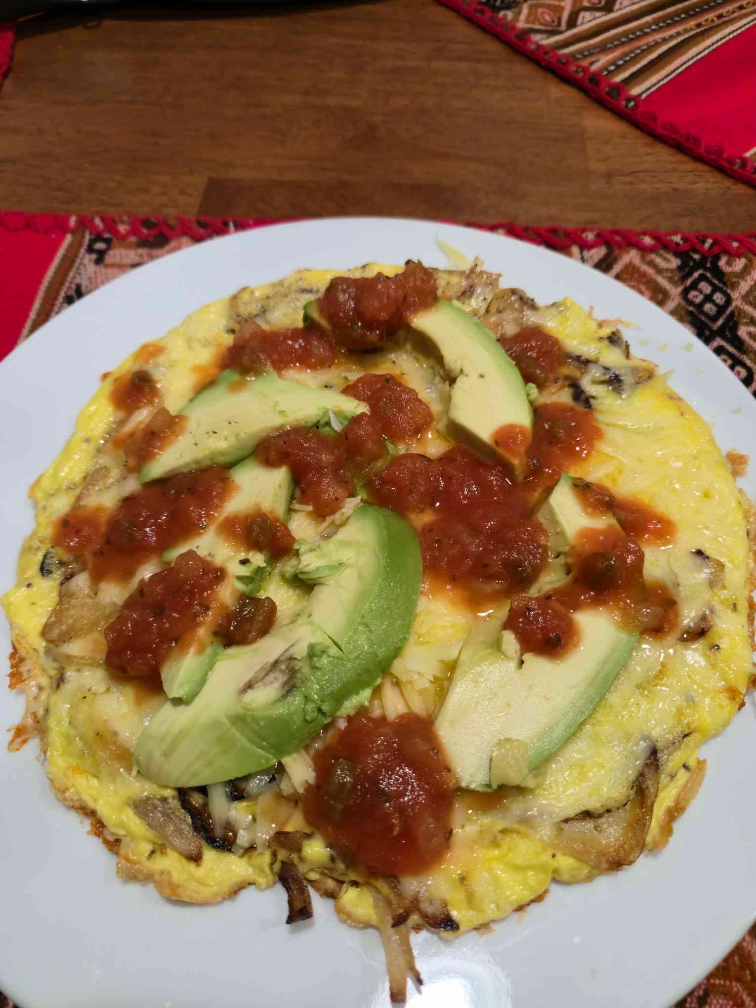 Egg omelette with avocado