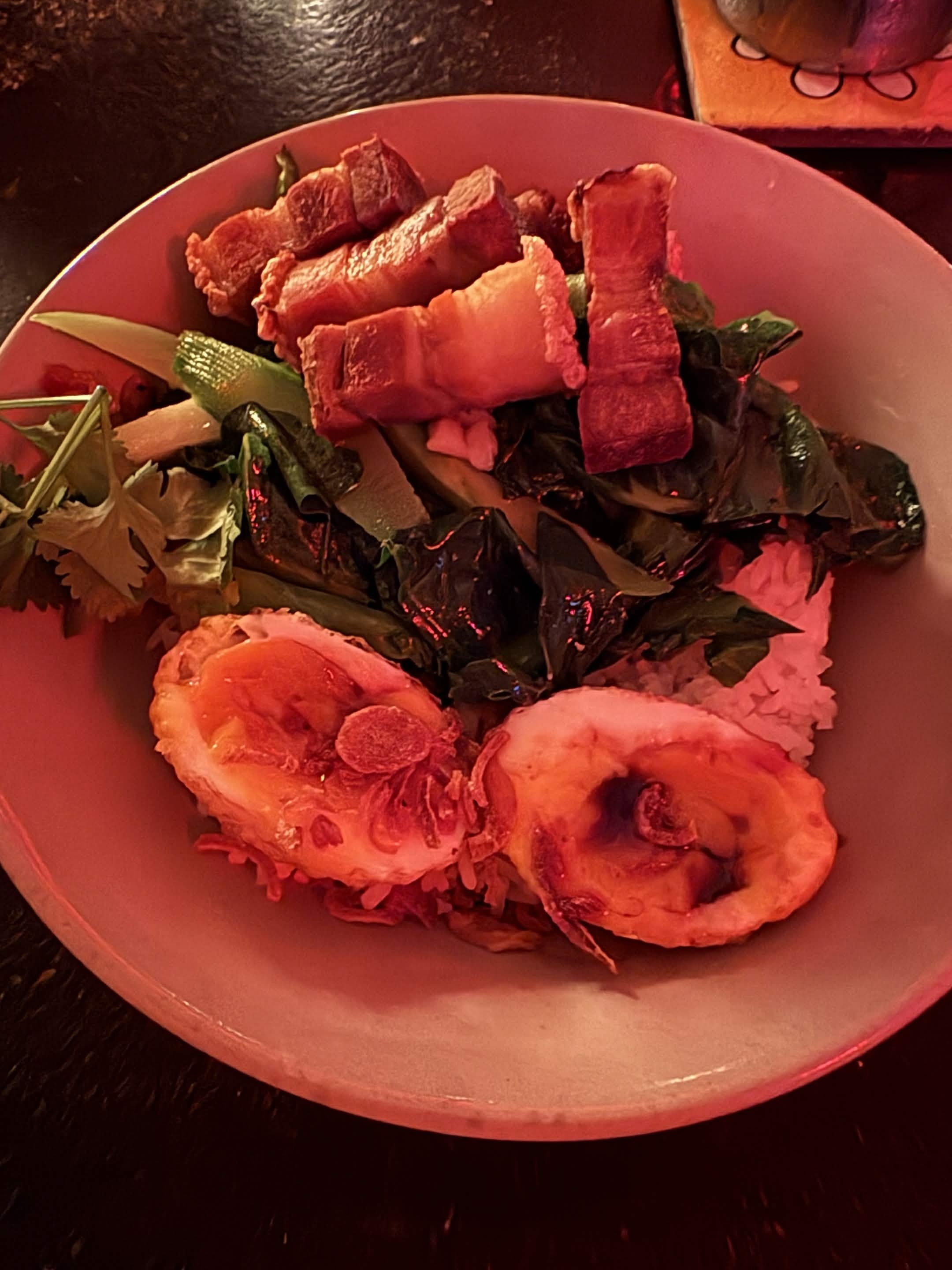 Rice with pork belly