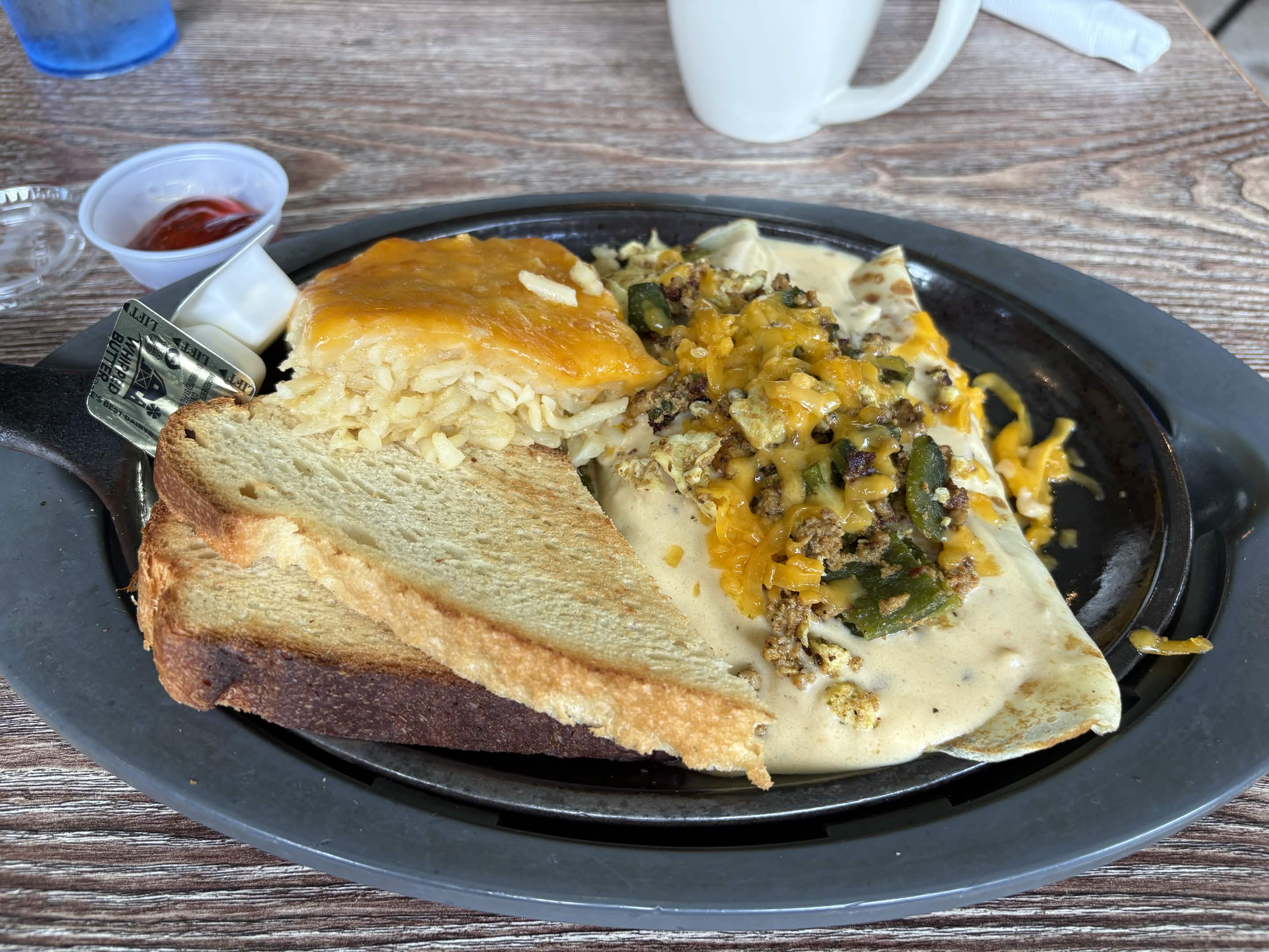 Poblano stuffed crepes