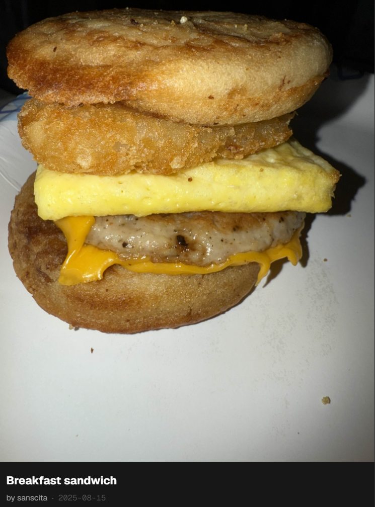 Breakfast sandwich with English muffin