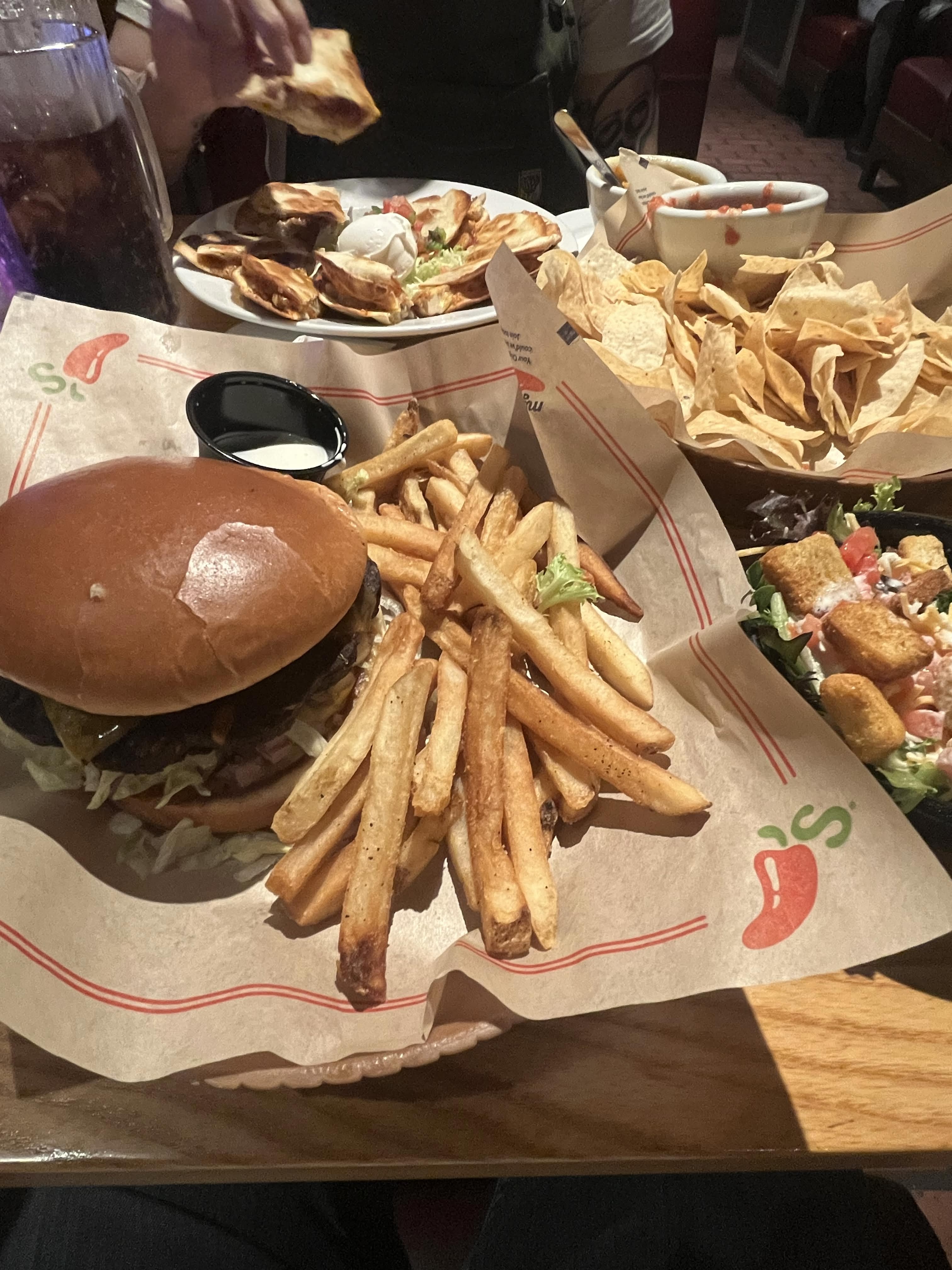Burger with fries salad (1)