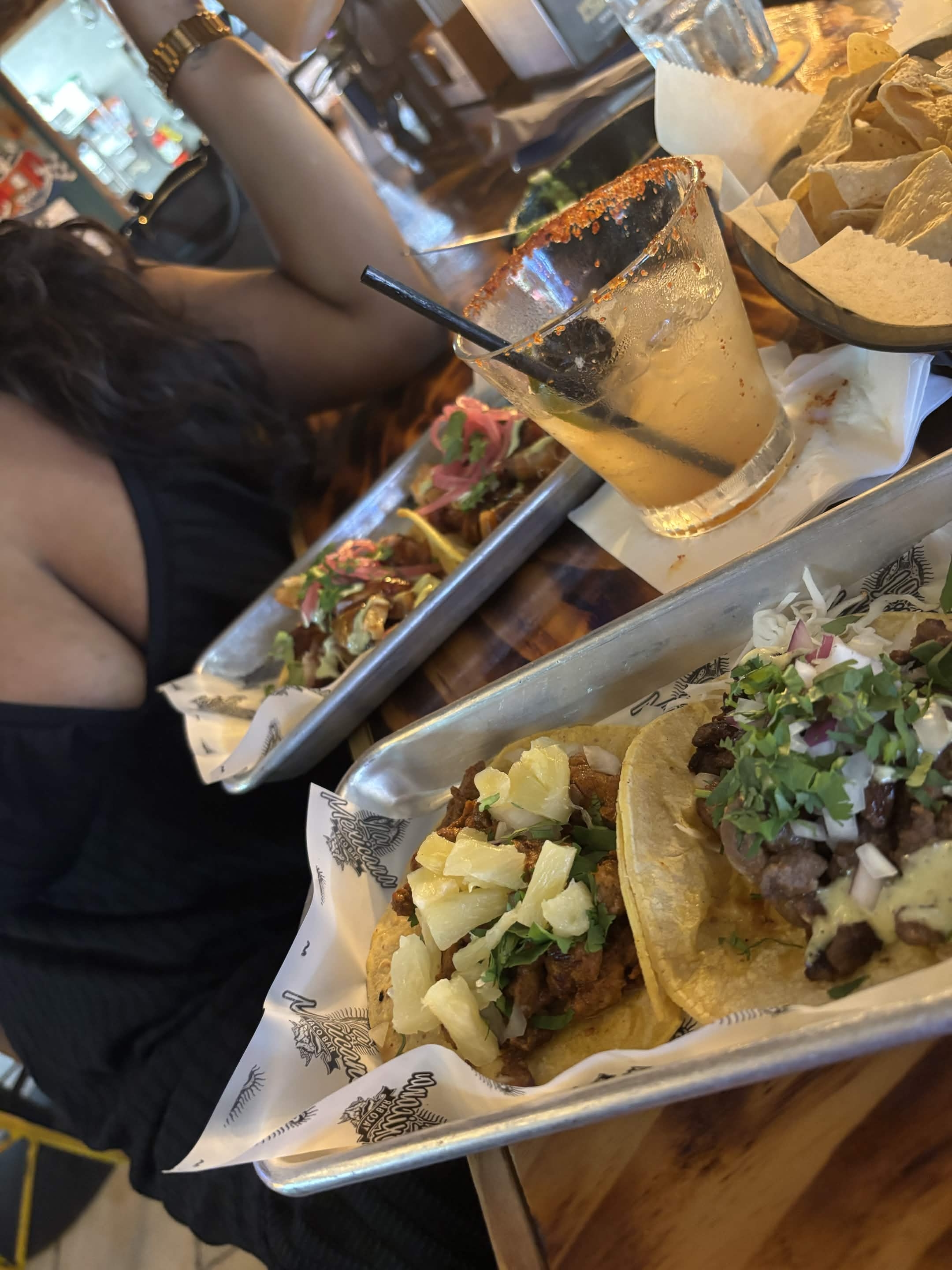 Tacos with pineapples and herbs