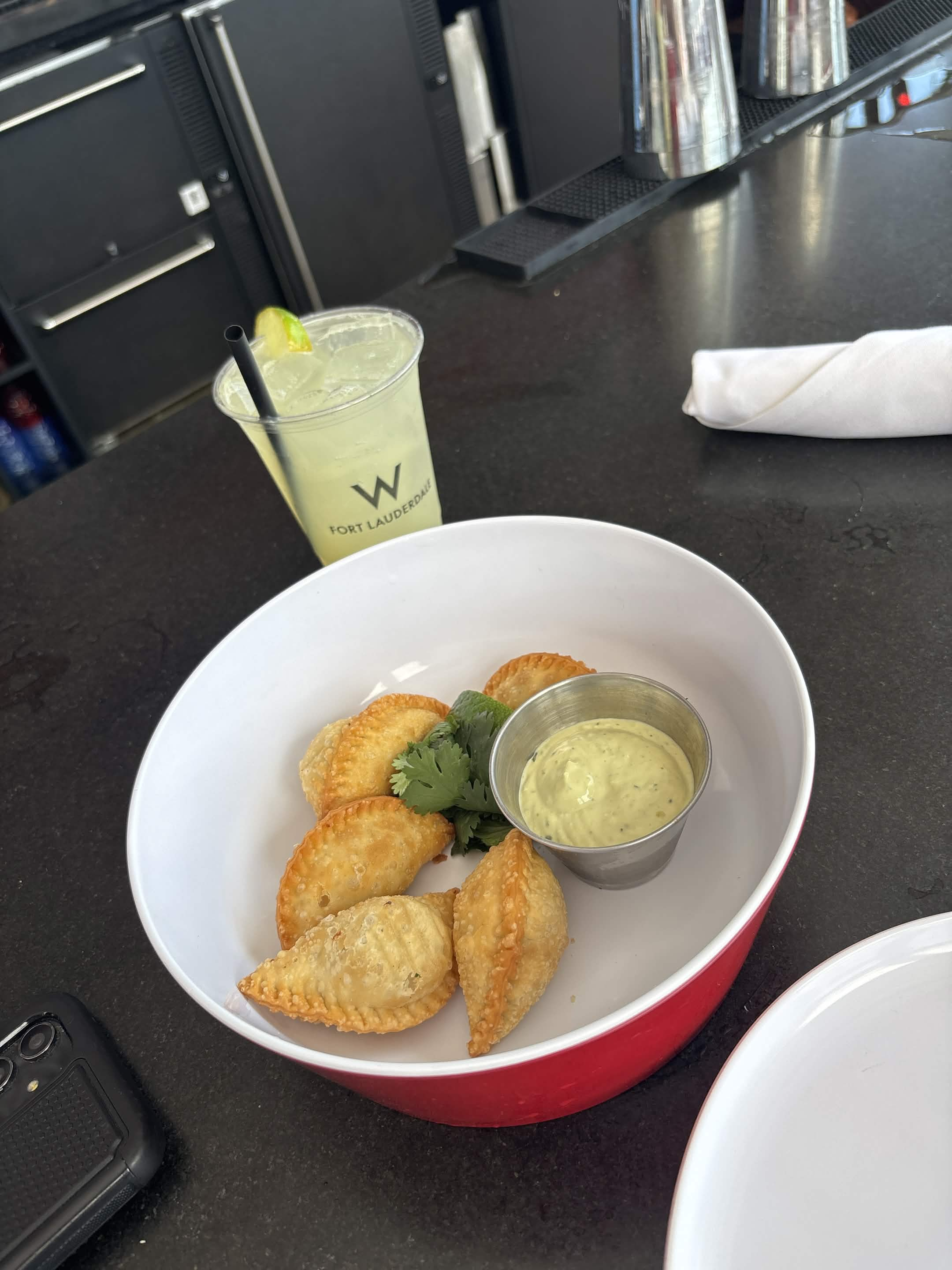 Fried dumplings with sauce