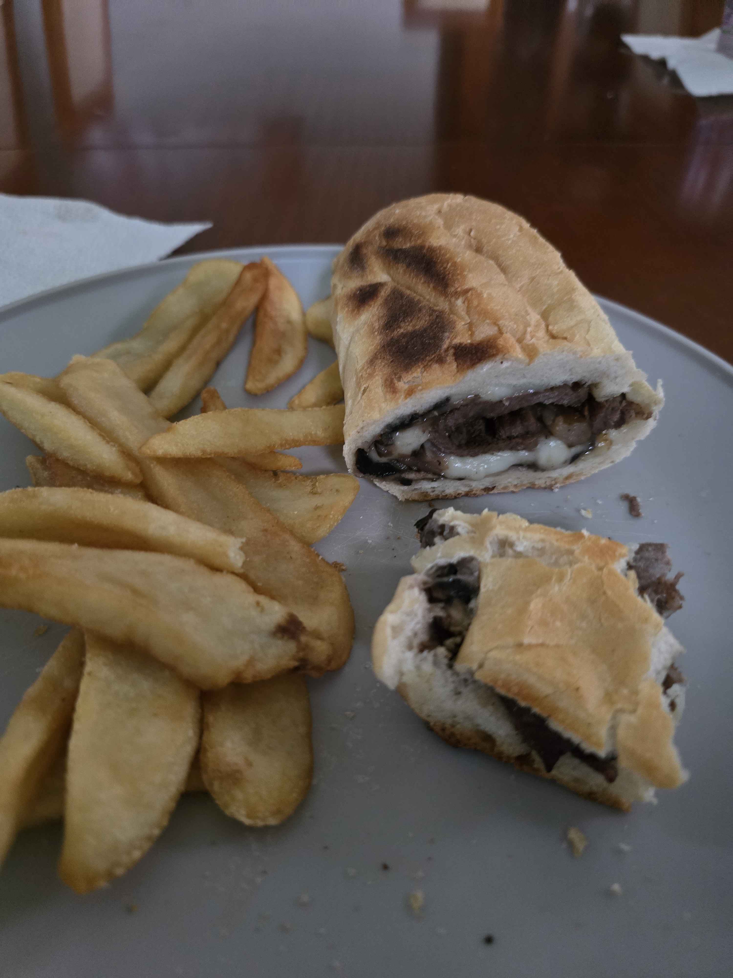 Steak sandwich with fries