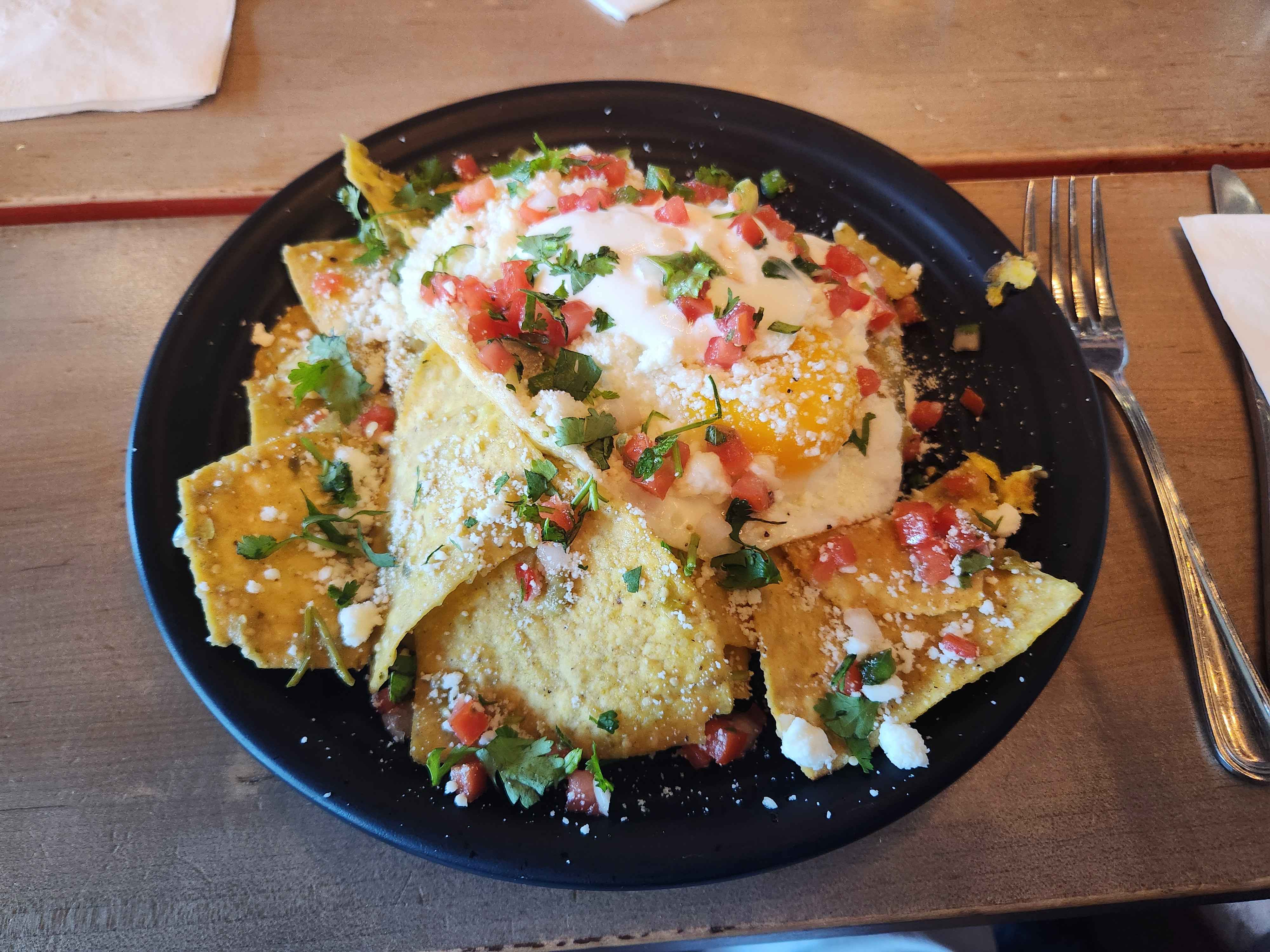 Chilaquiles with fried egg