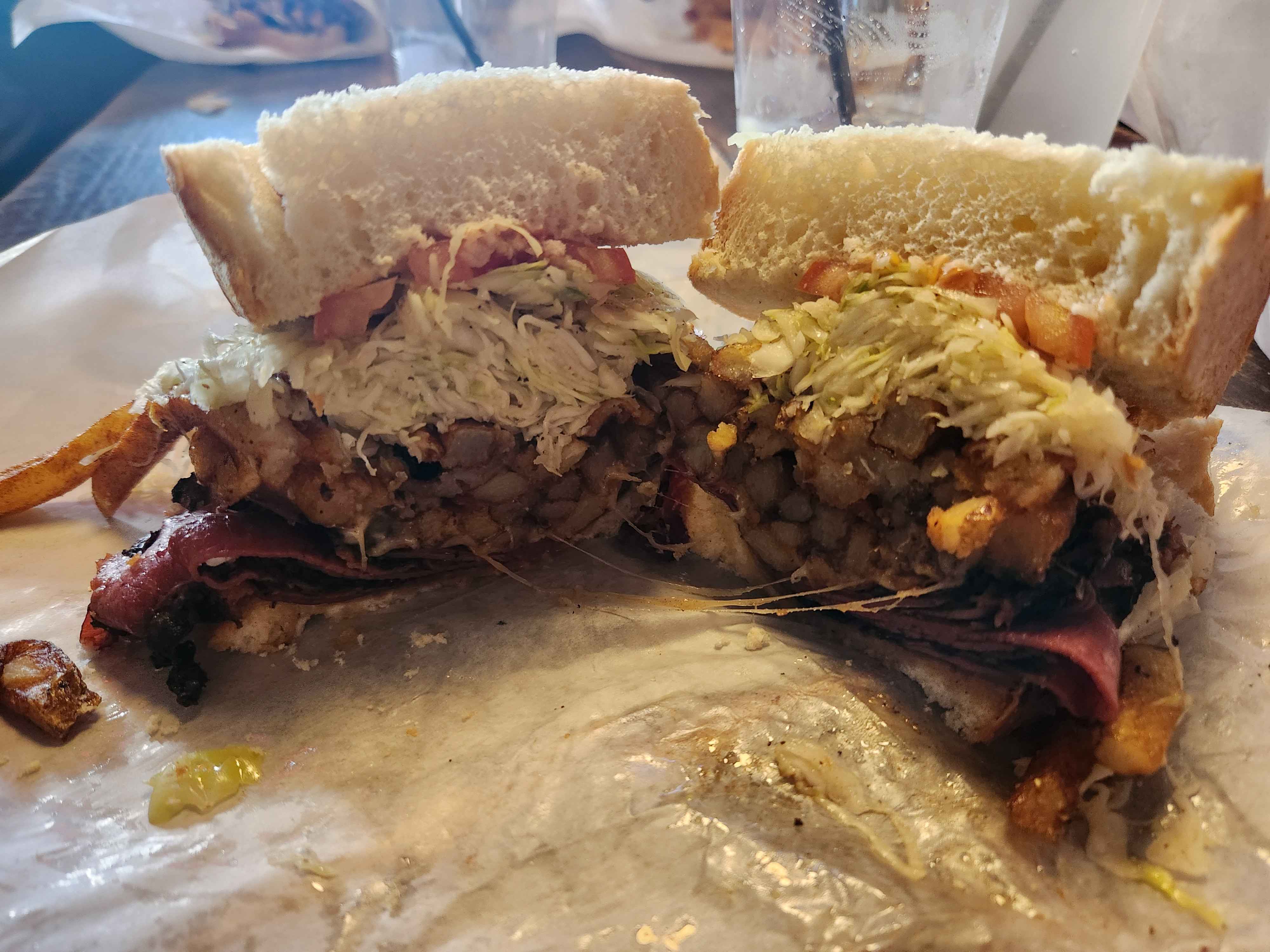 Deli sandwich with fries