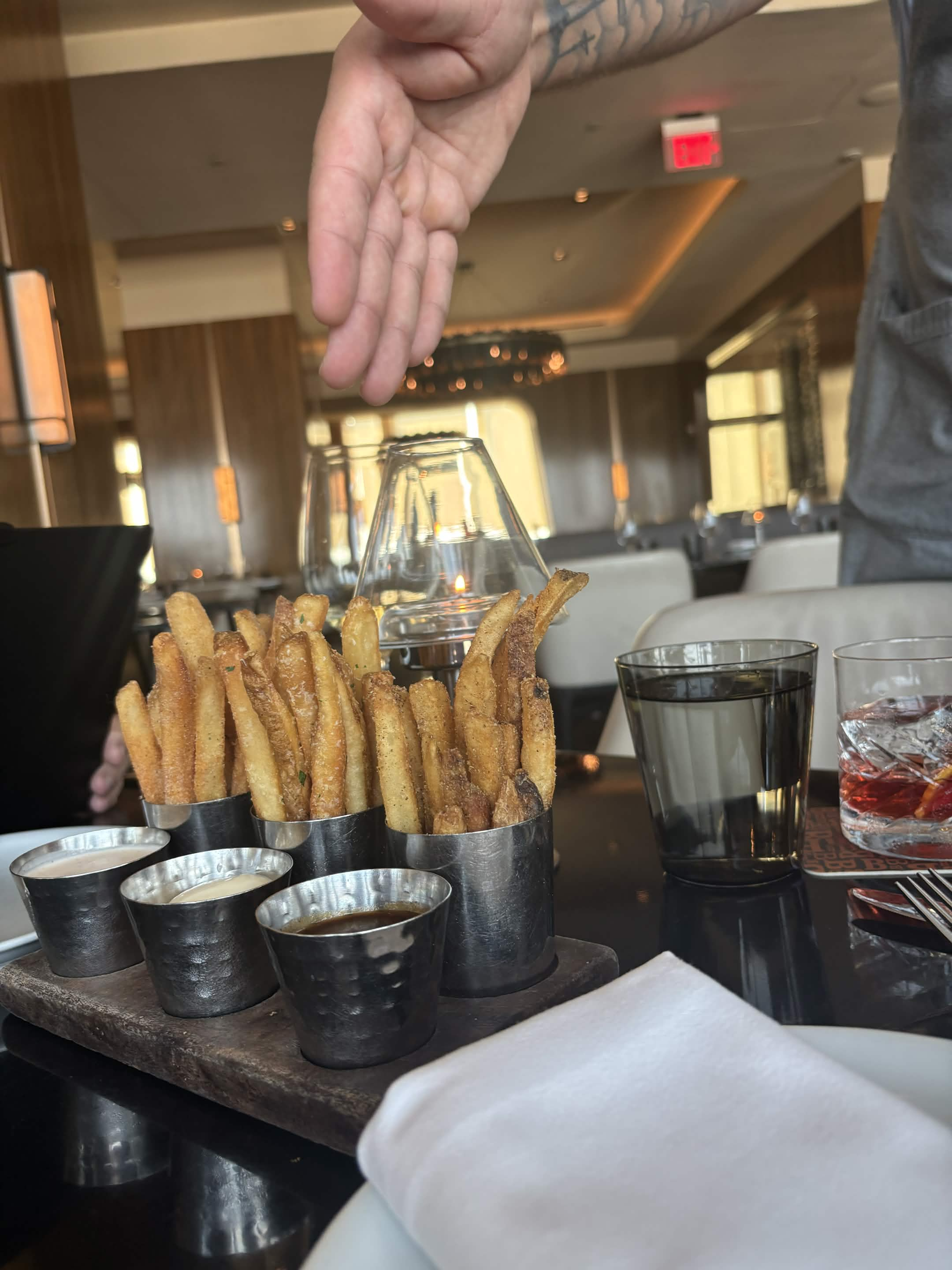 French fries with dipping sauces (3)