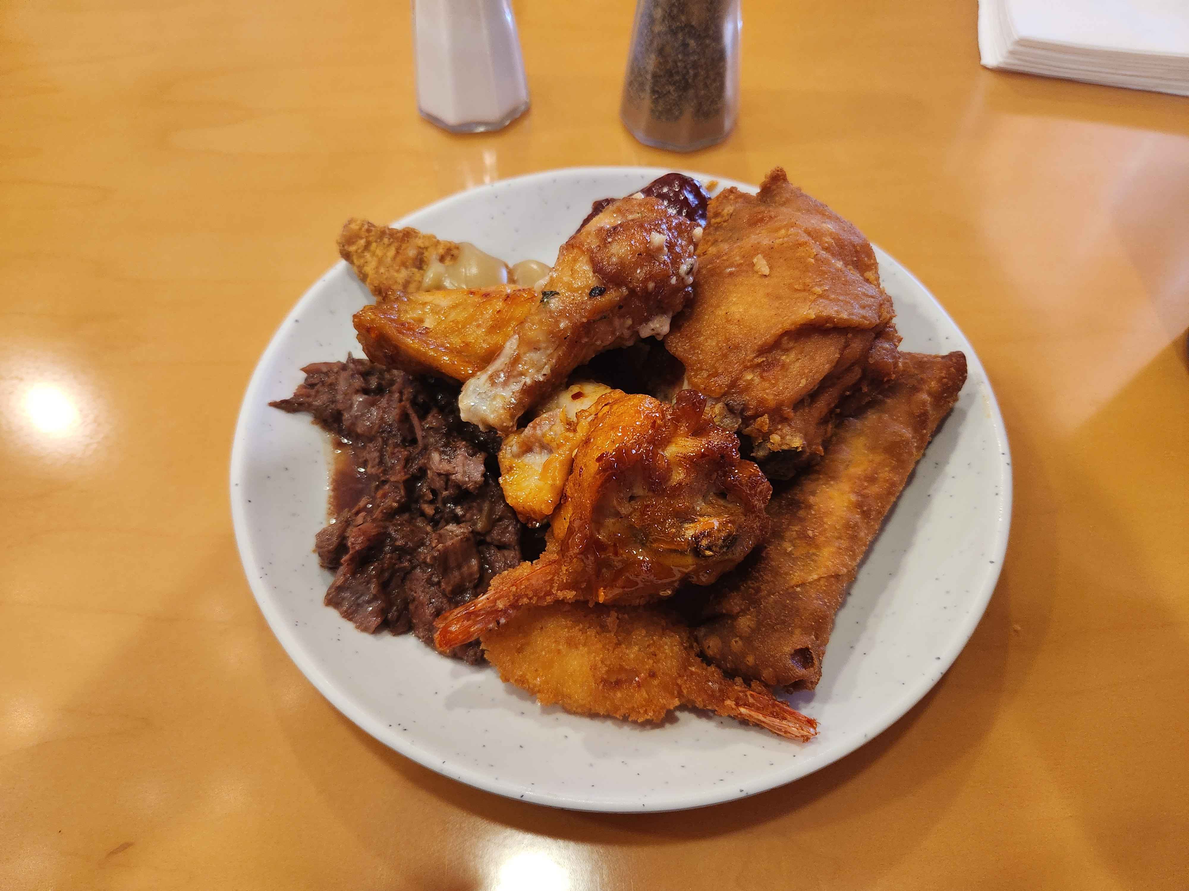 Fried mixed plate with meats (1)