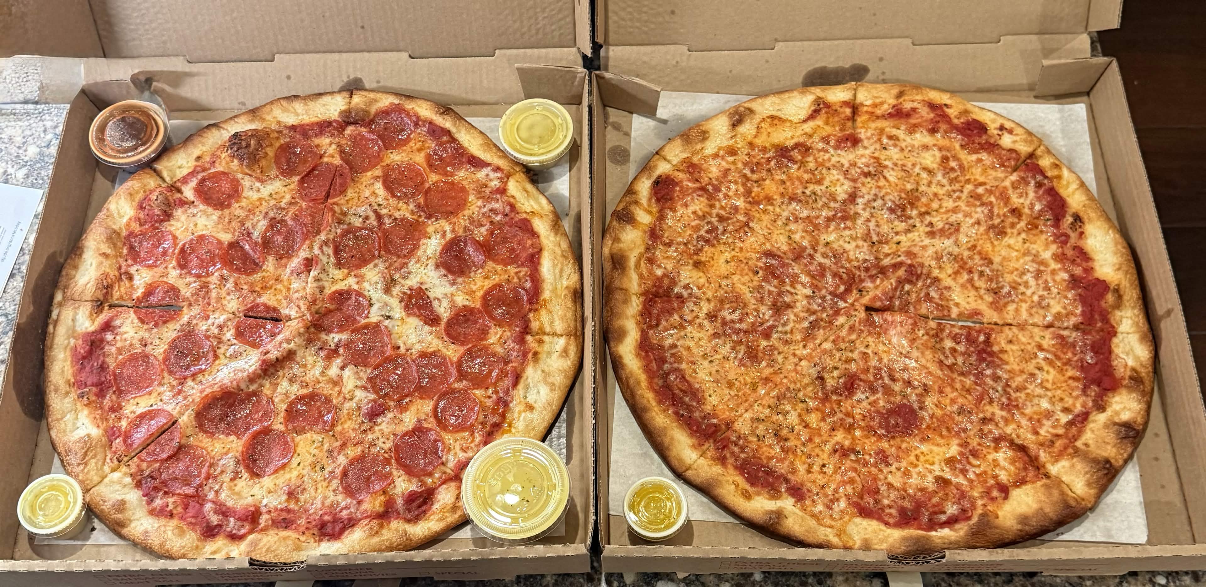 Pepperoni pizza and cheese pizza (2)