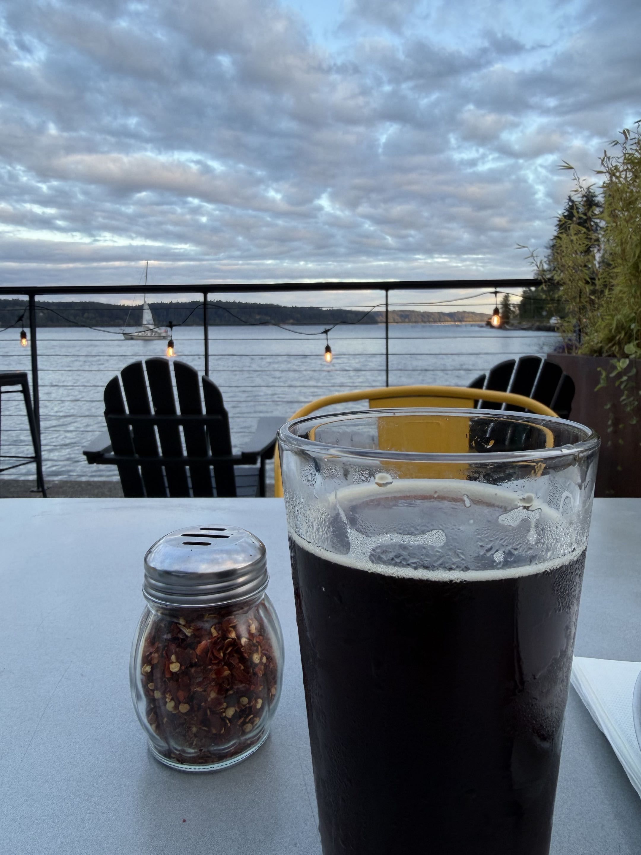 Glass of dark beer