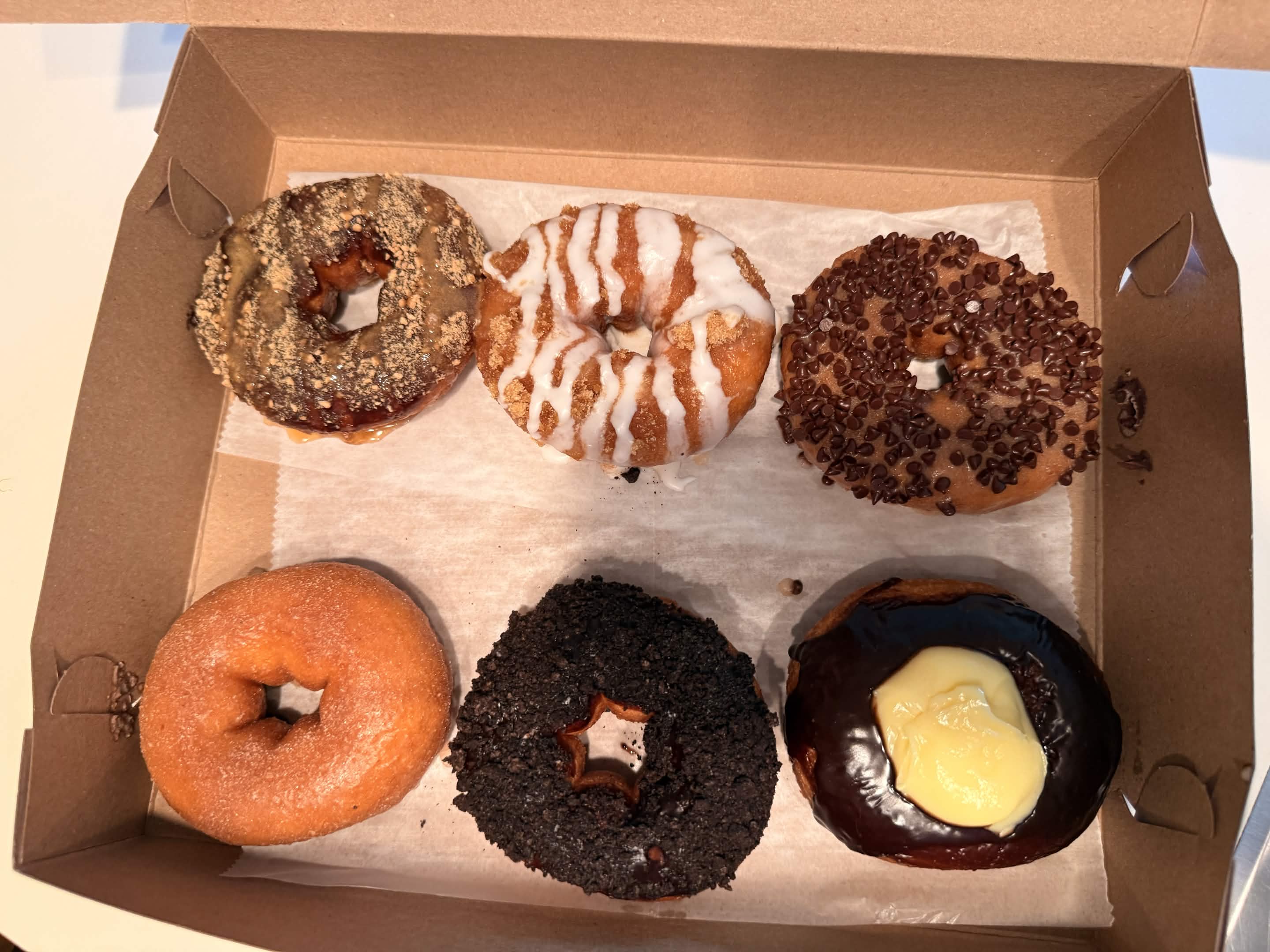 Assorted donuts in box