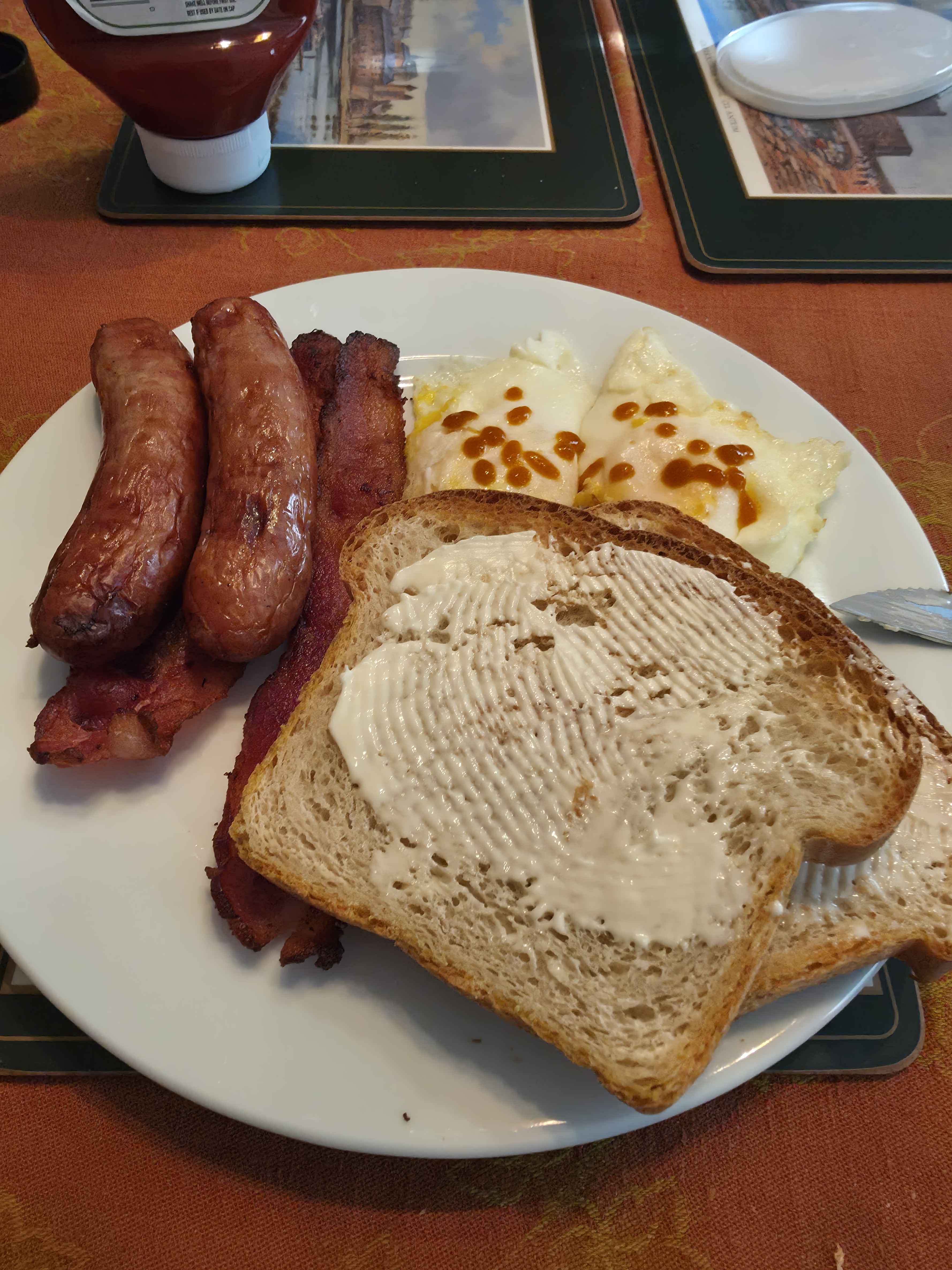Sausage bacon eggs toast
