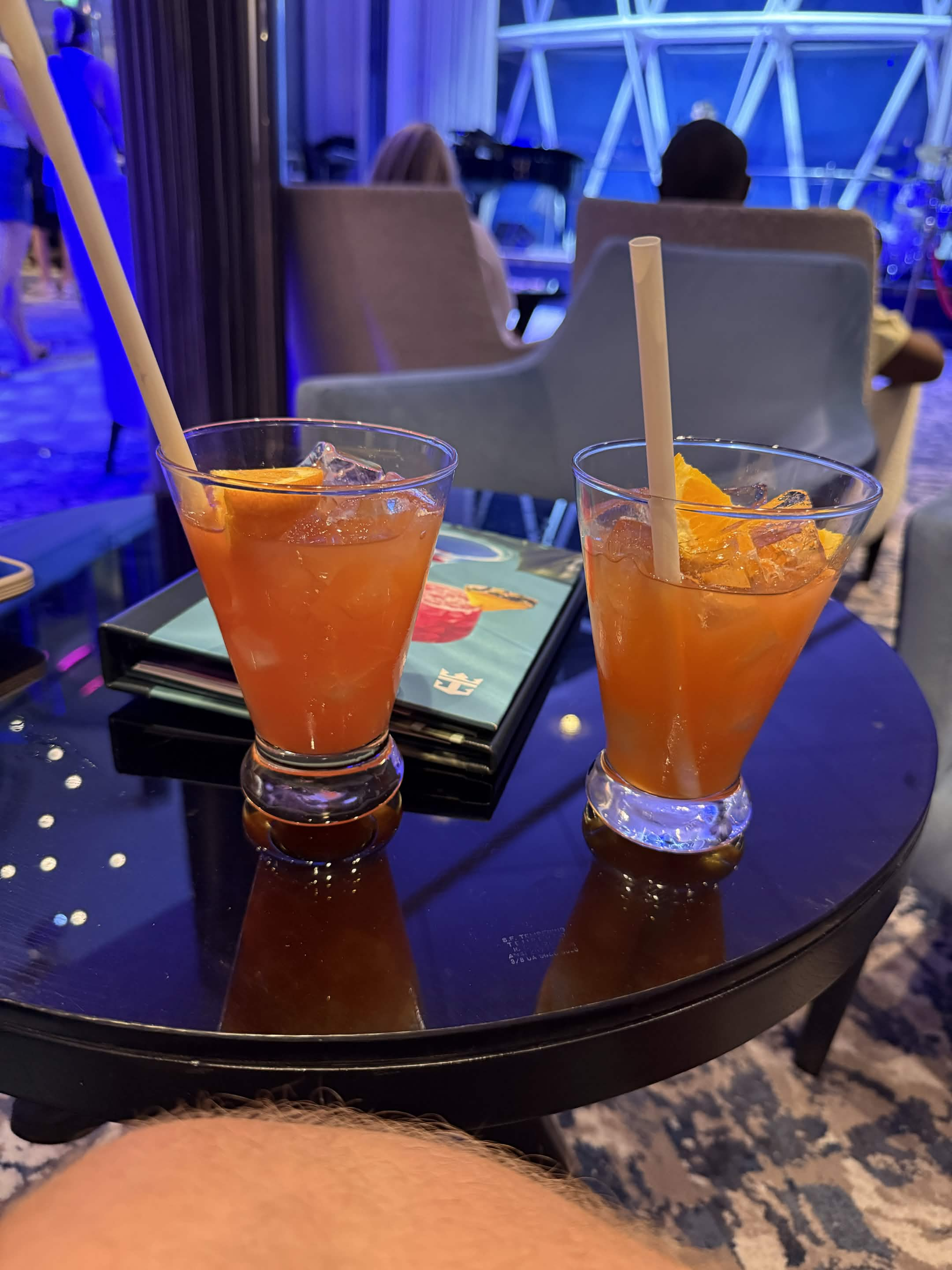 Orange cocktails with ice