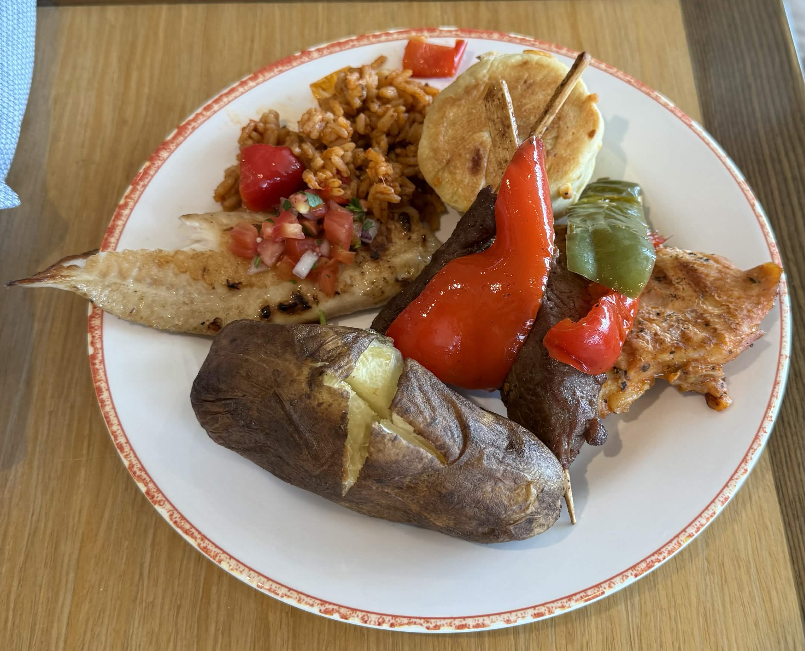 Grilled kebabs with baked potato (1)