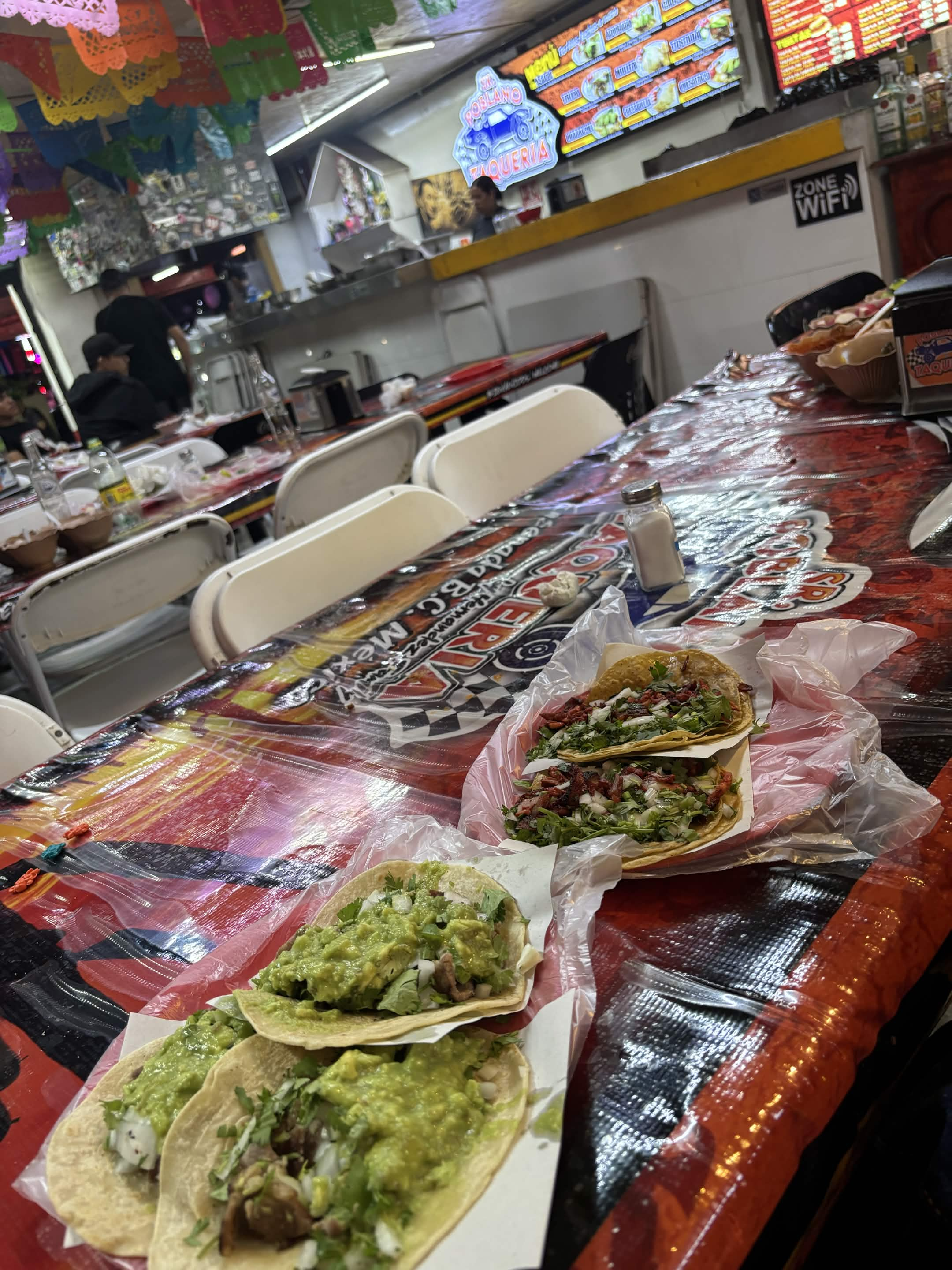 Tacos with guacamole and meat