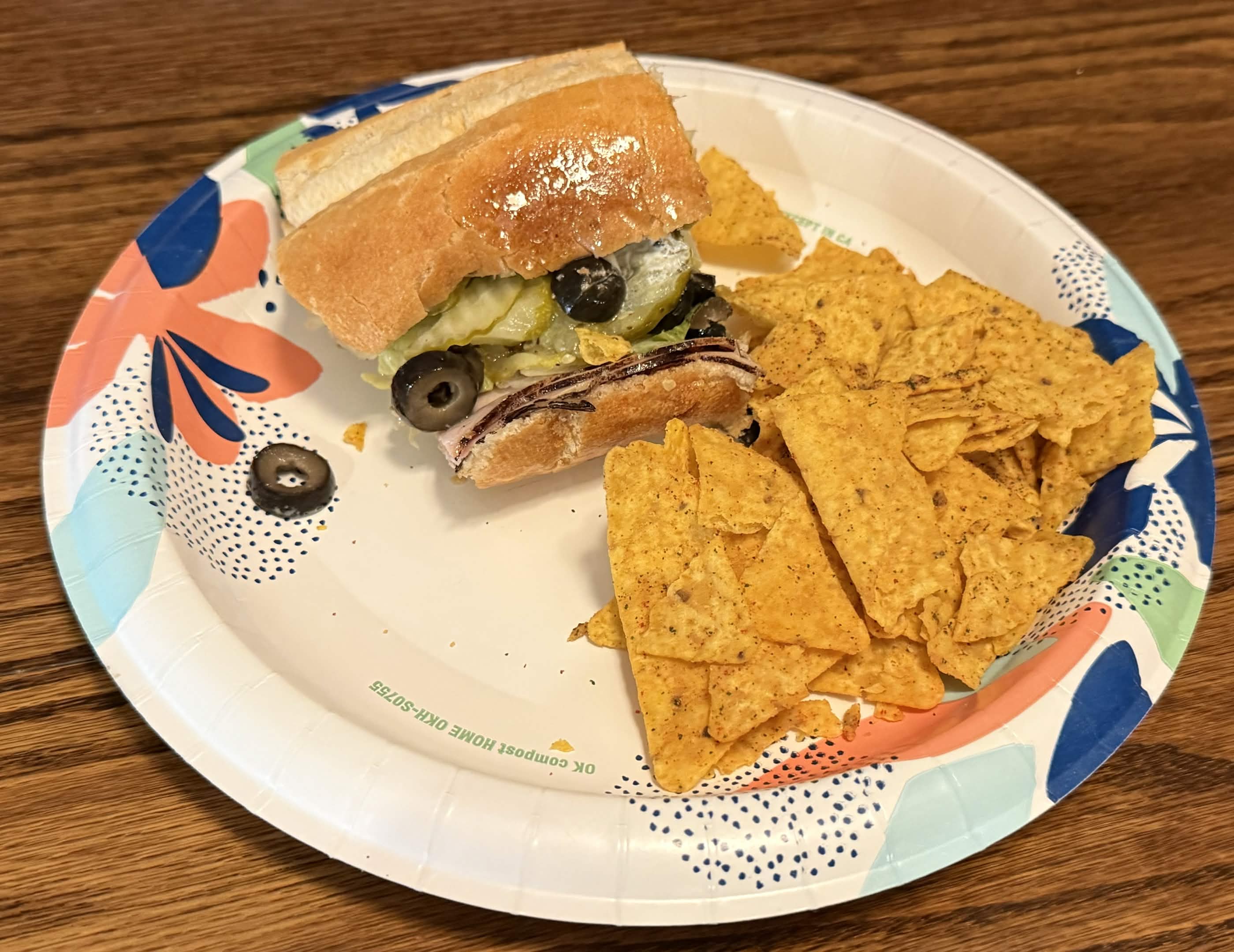 Sub sandwich with chips