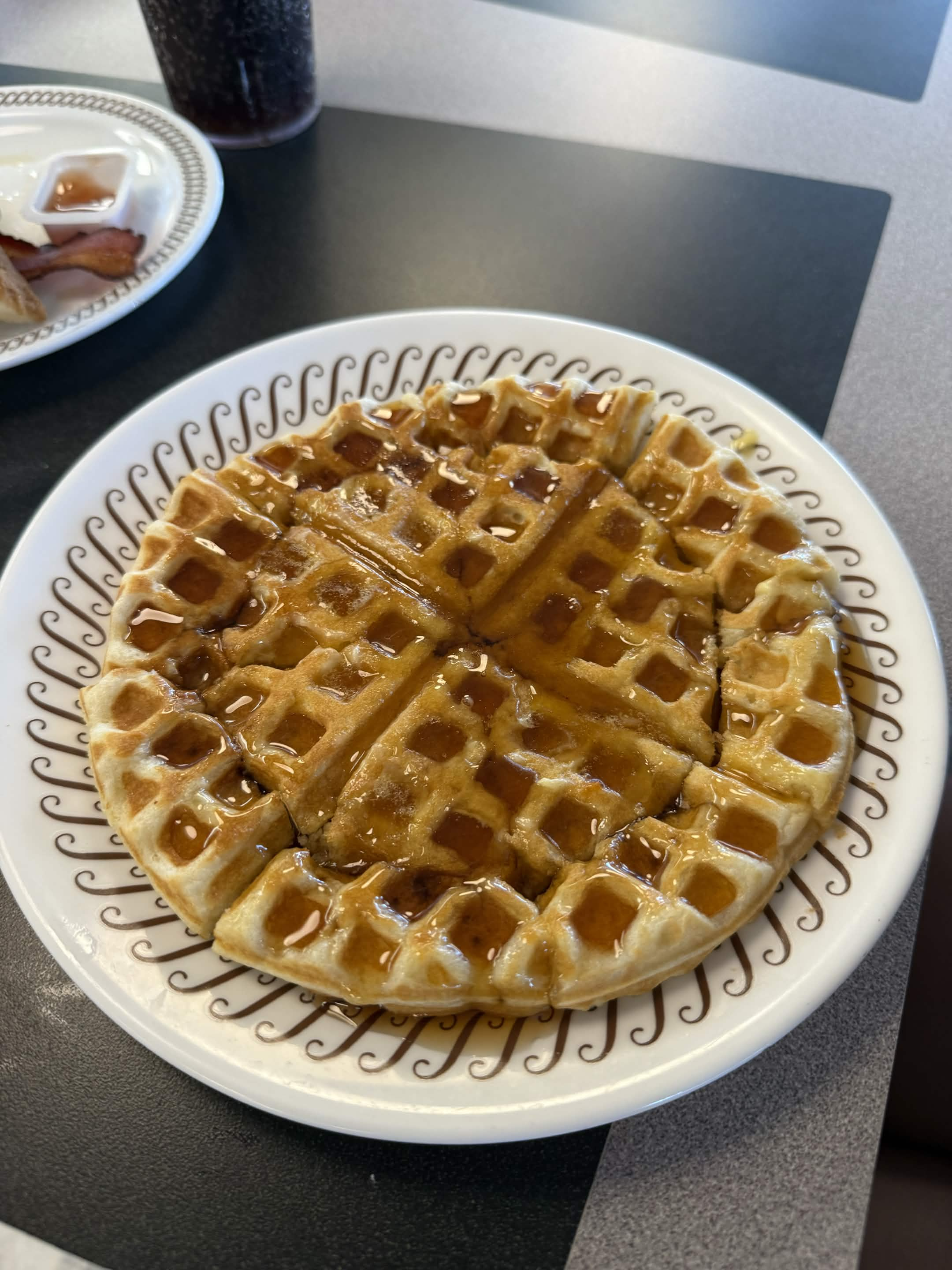 Waffle with syrup