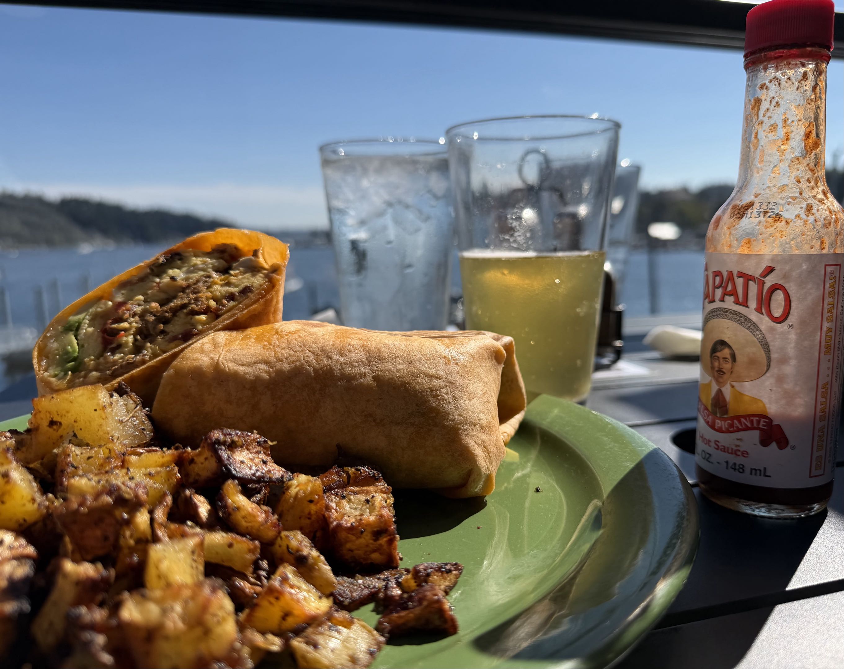 Breakfast burrito with potatoes