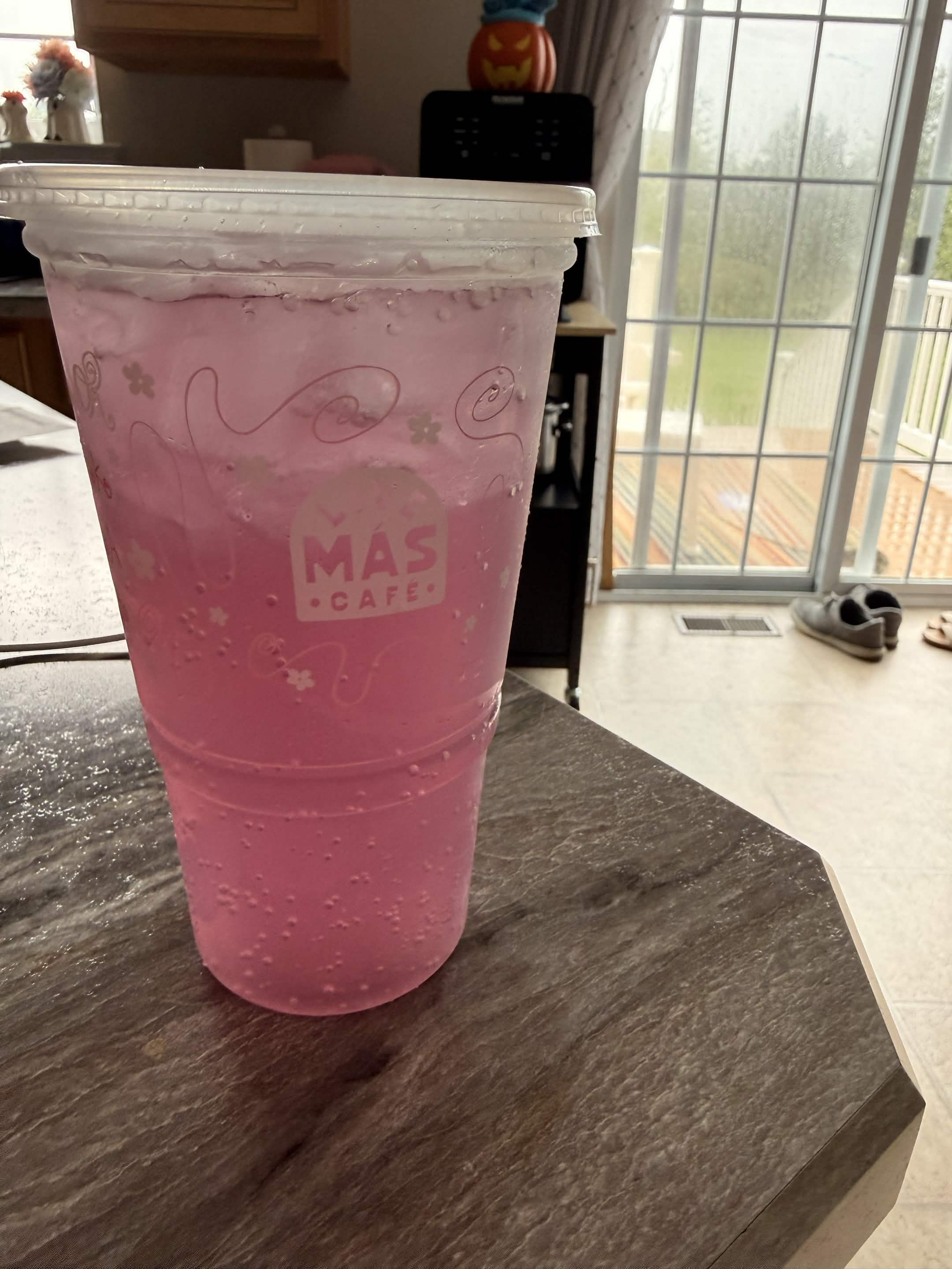 Pink soda drink