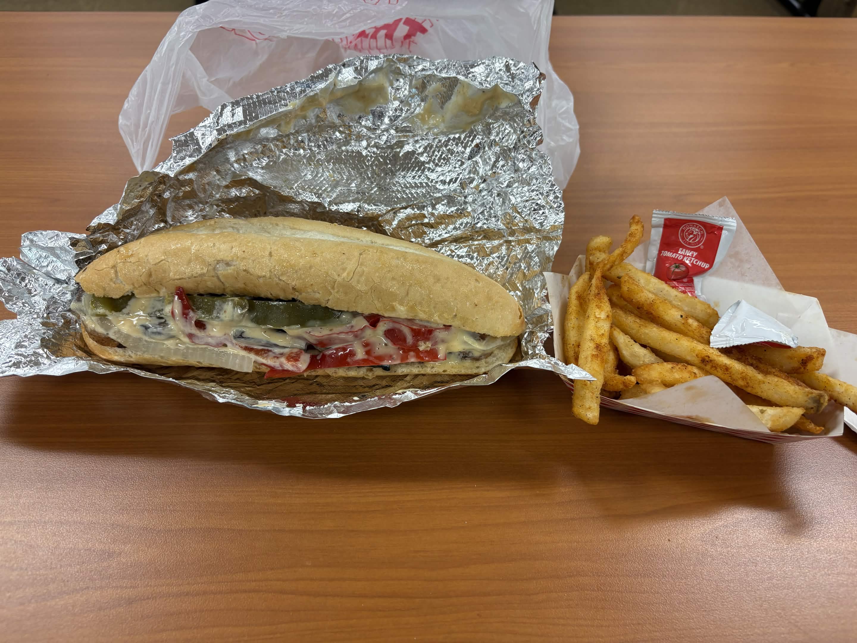 Chicken and sausage poboy