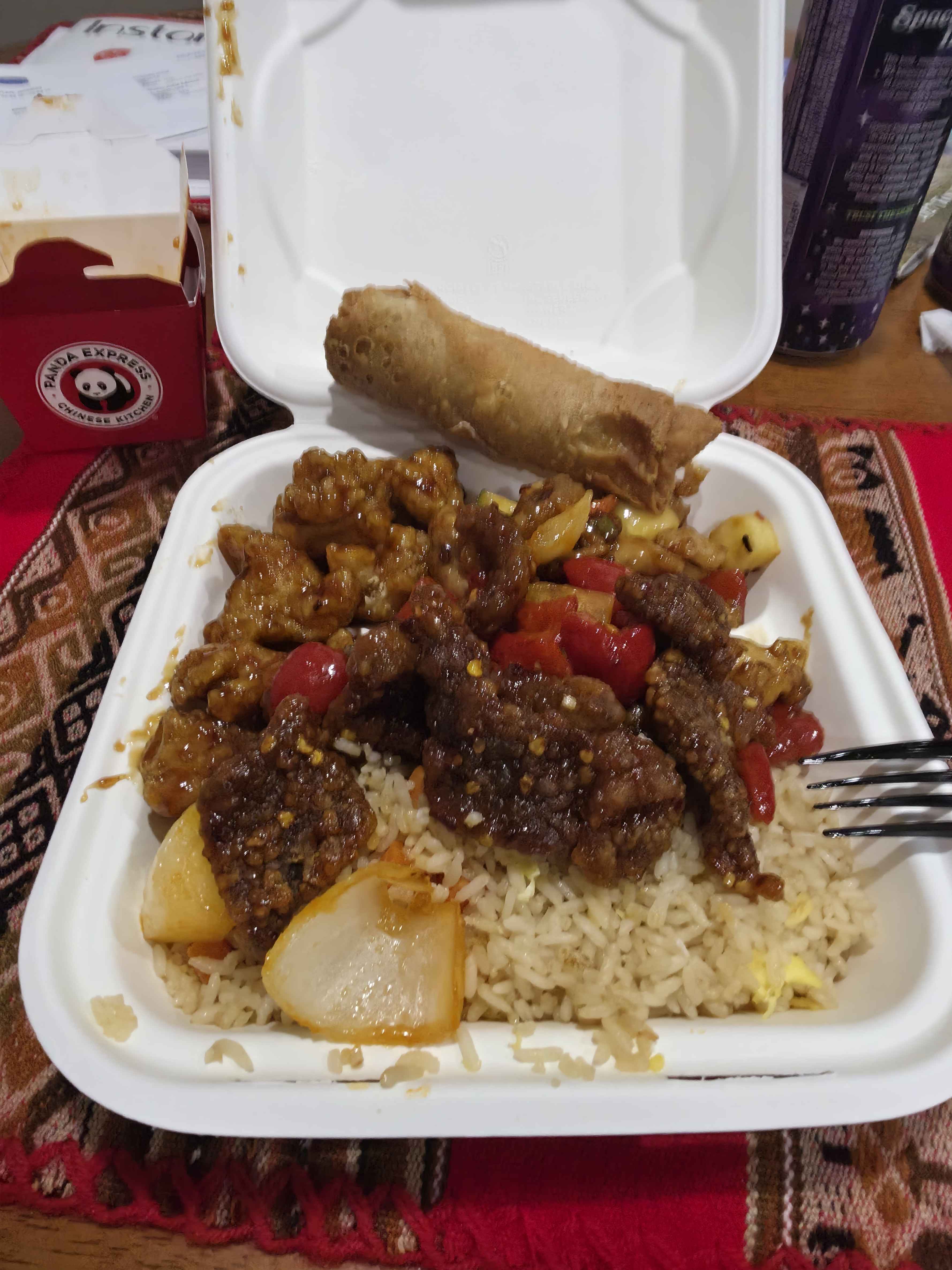 Orange chicken with rice