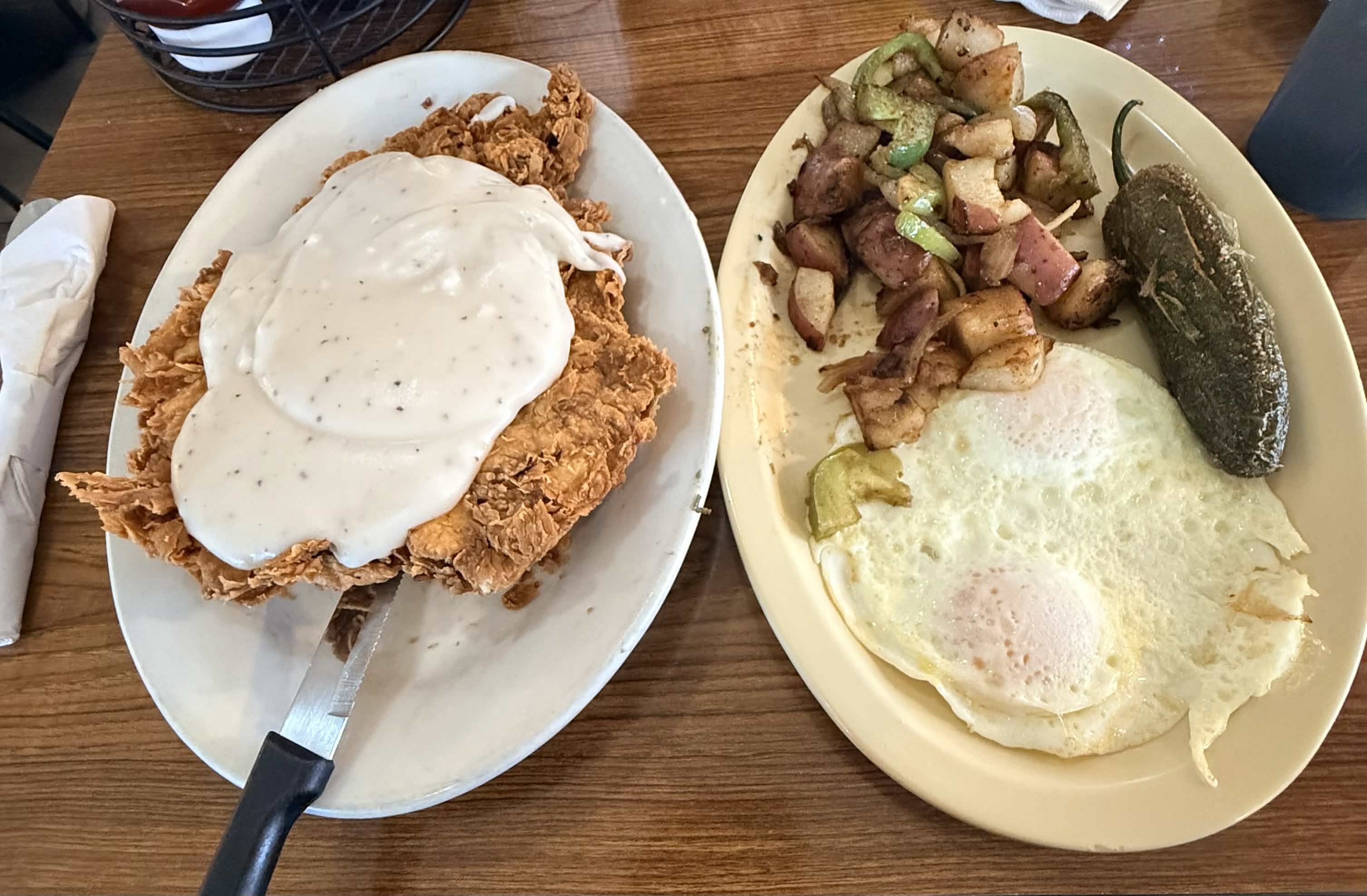 Chicken fried steak breakfast
