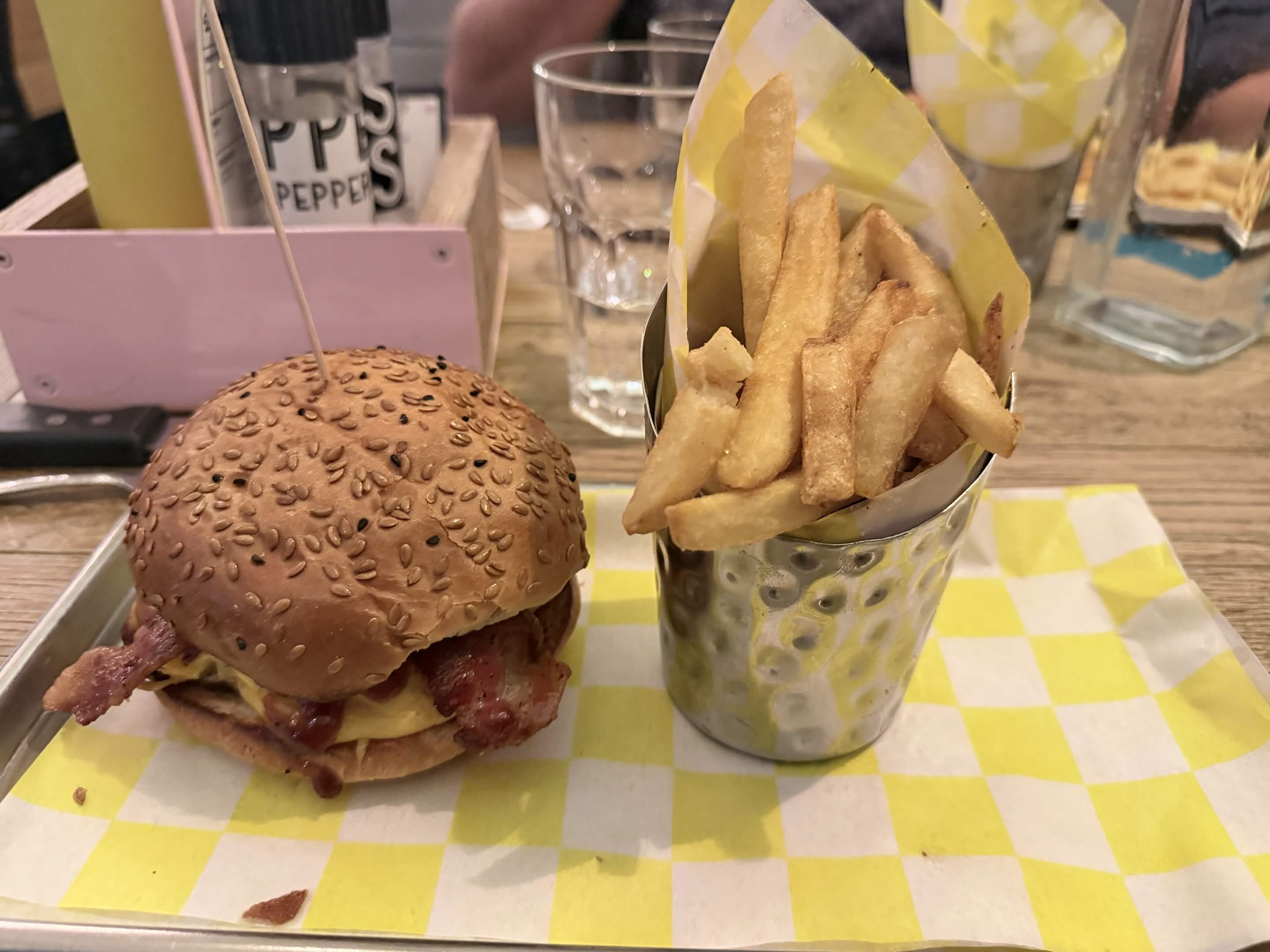 Burger with fries