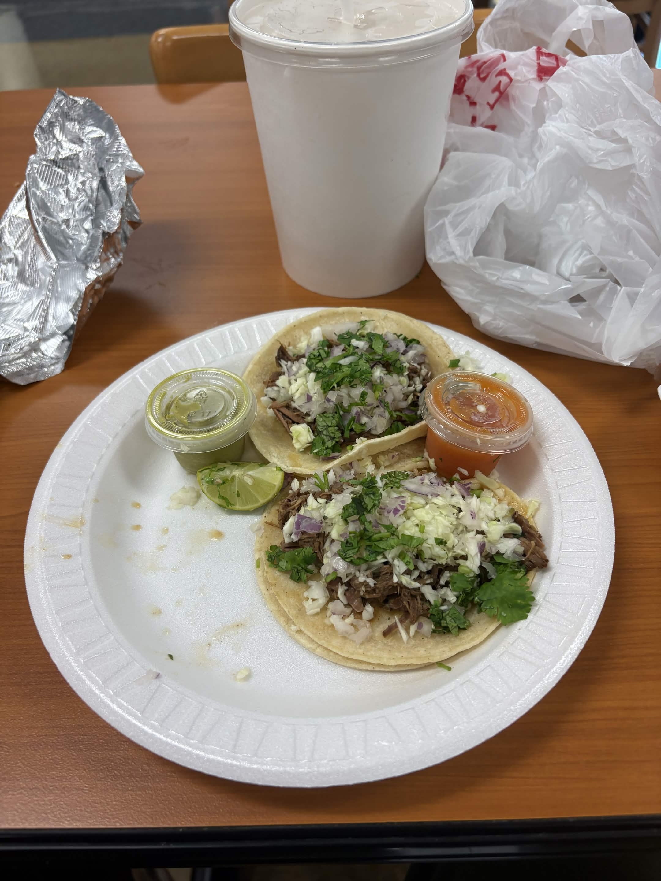 Tacos and horchata