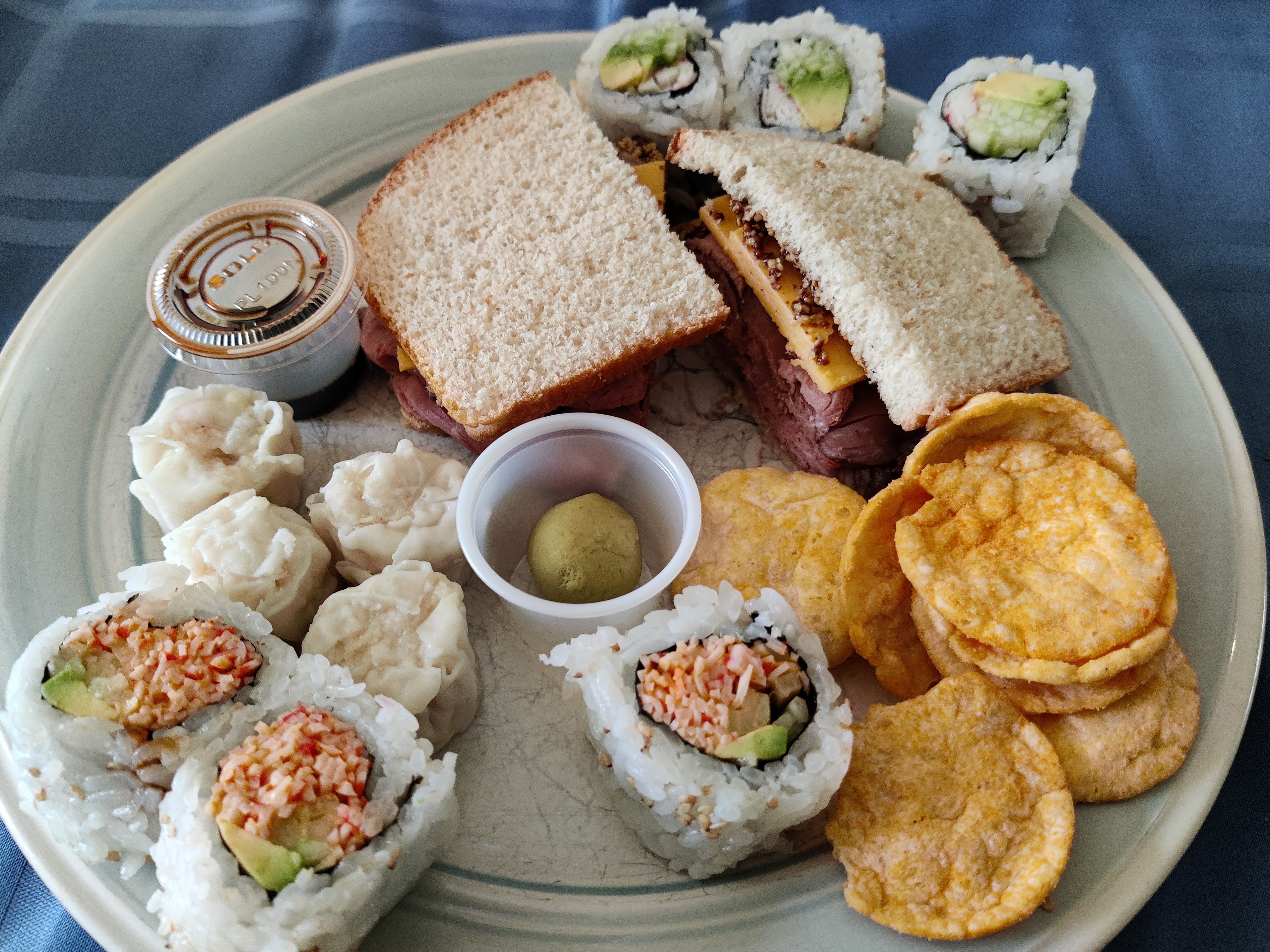 Sushi and roast beef, perfect together