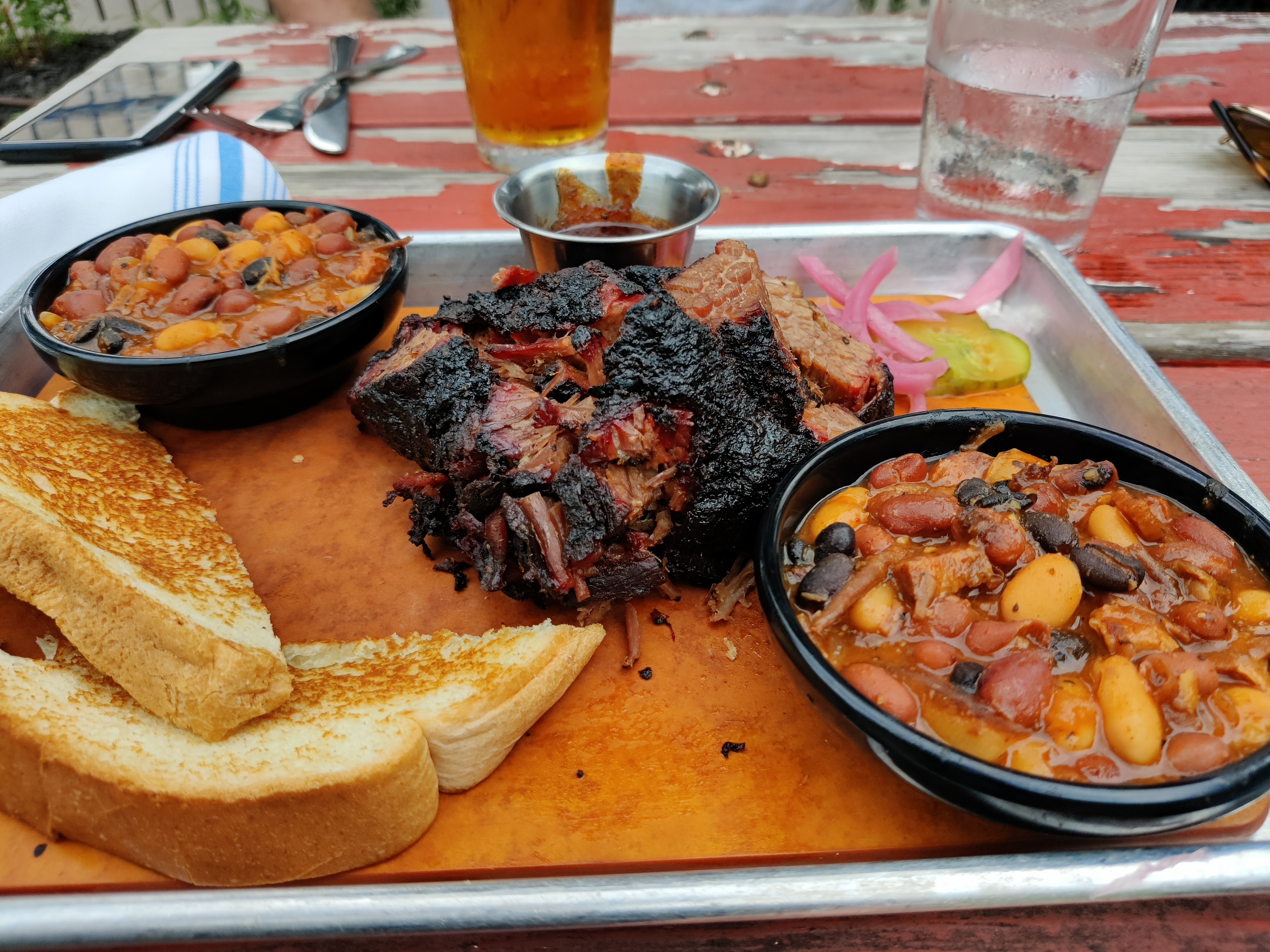 Brisket with baked beans